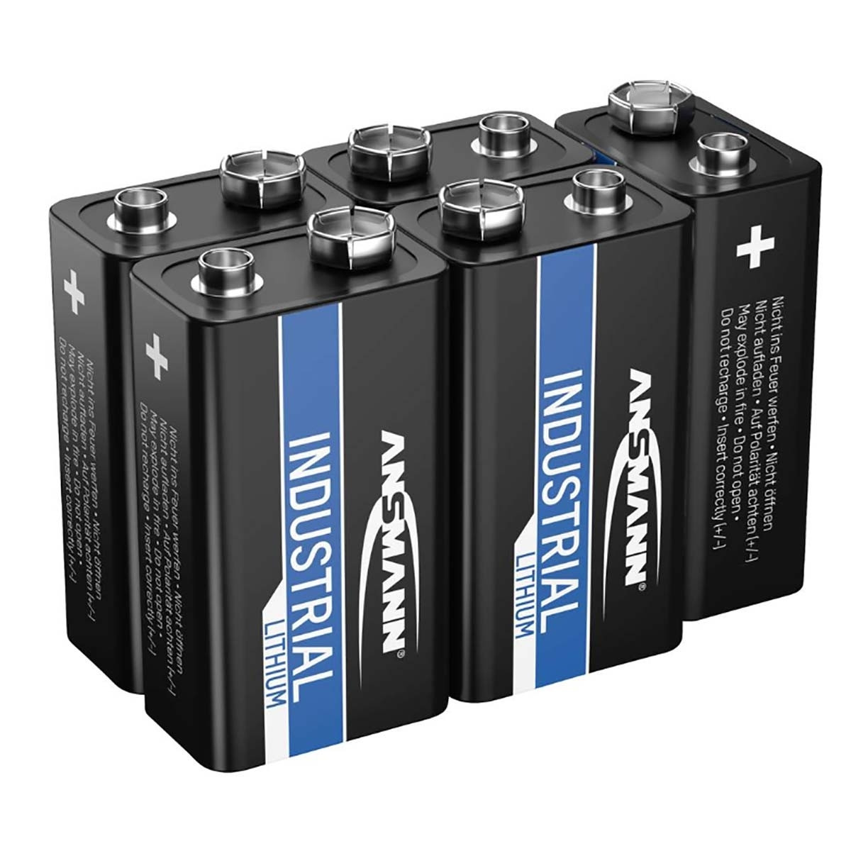9V industriële lithiumbatterij, 5-pack