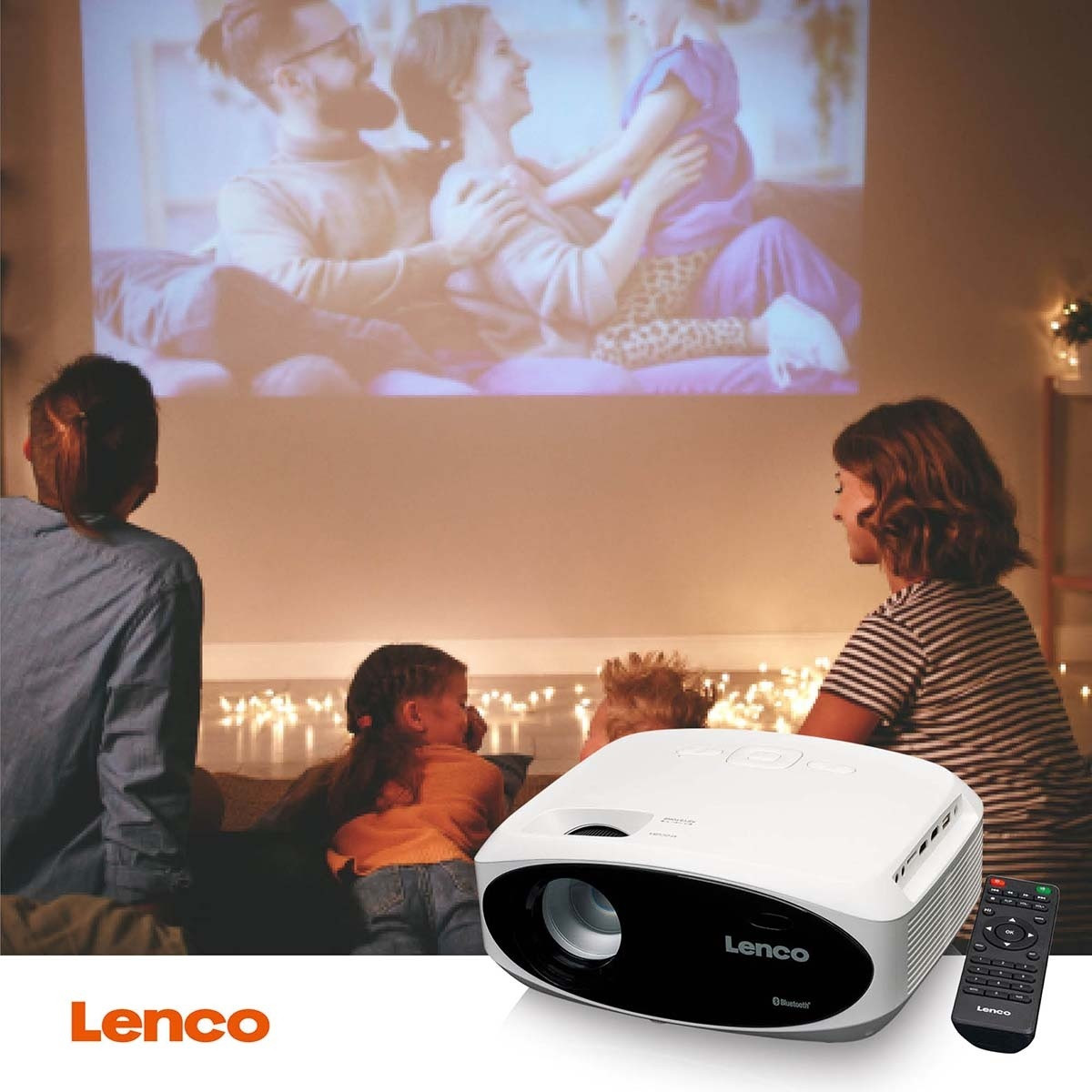 Projetor LCD Full HD 1080P com Bluetooth Branco