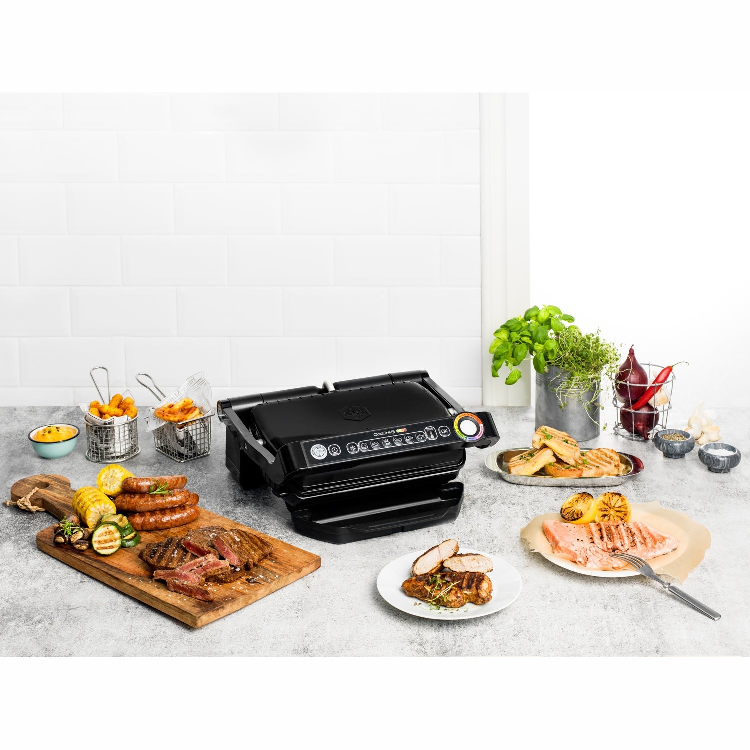 Optigrill+ Schwarz mit Tablett