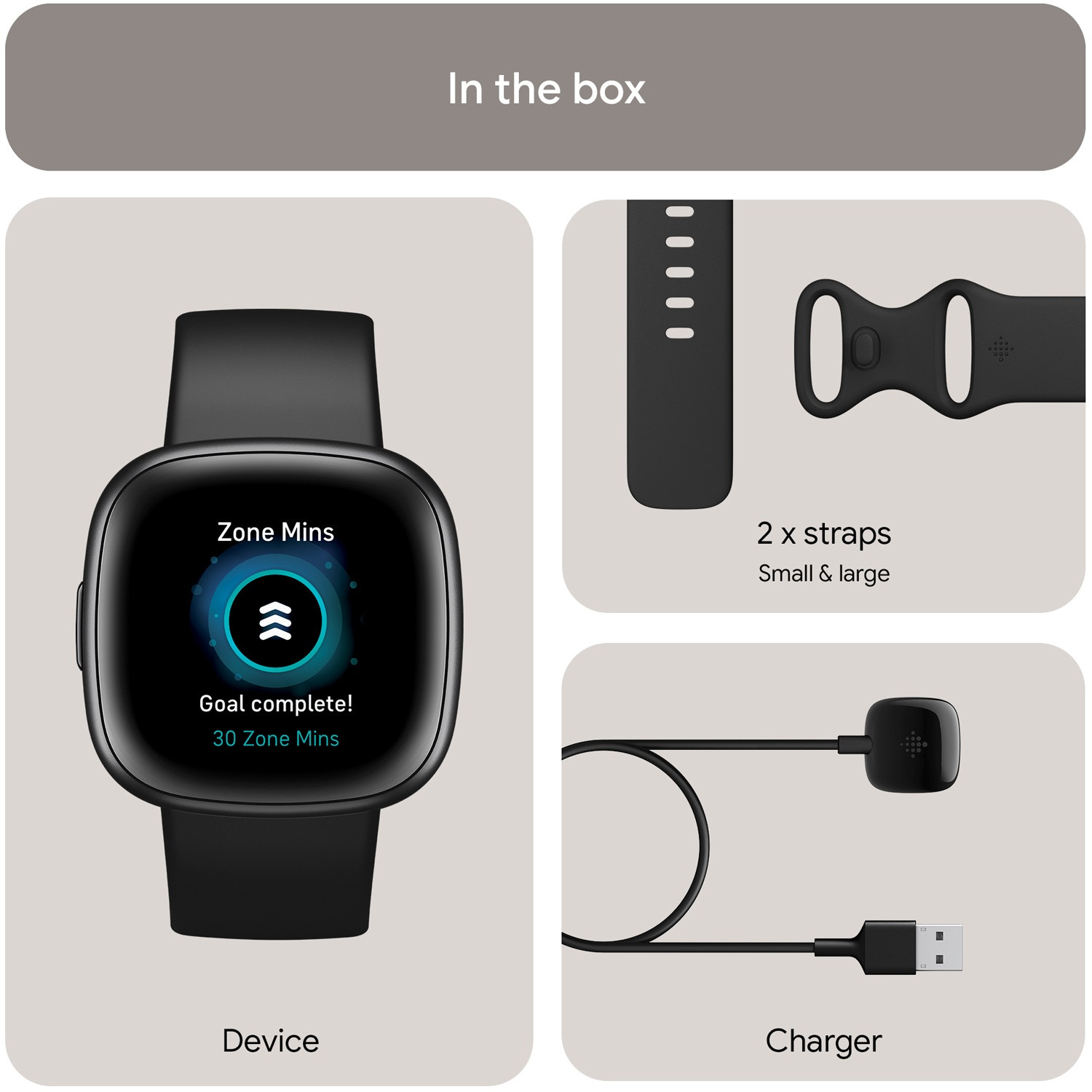 Versa 4, Czarny/Grafit
