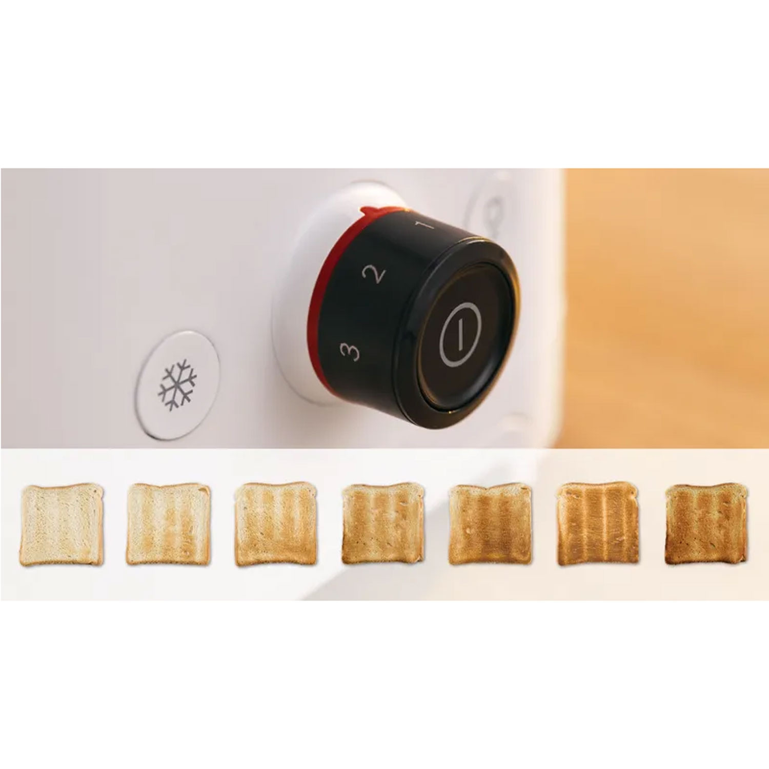 Toaster TAT3M121 White 950W Bagels Function.
