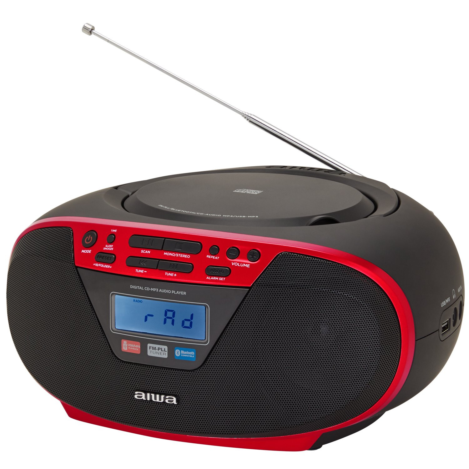Radio con lettore CD e Bluetooth Rossa