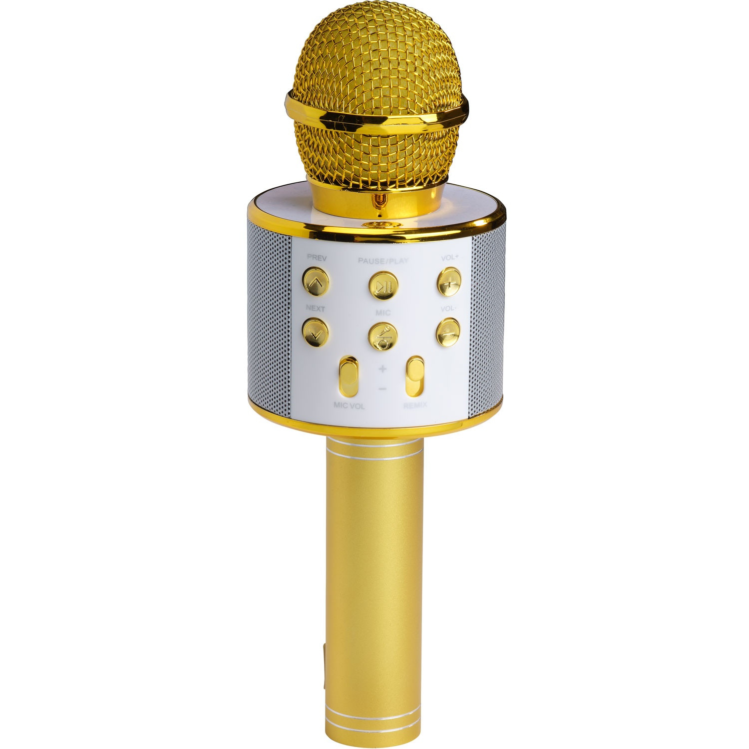 Bluetooth-karaokemicrofoon met ingebouwde luidspreker. Goud