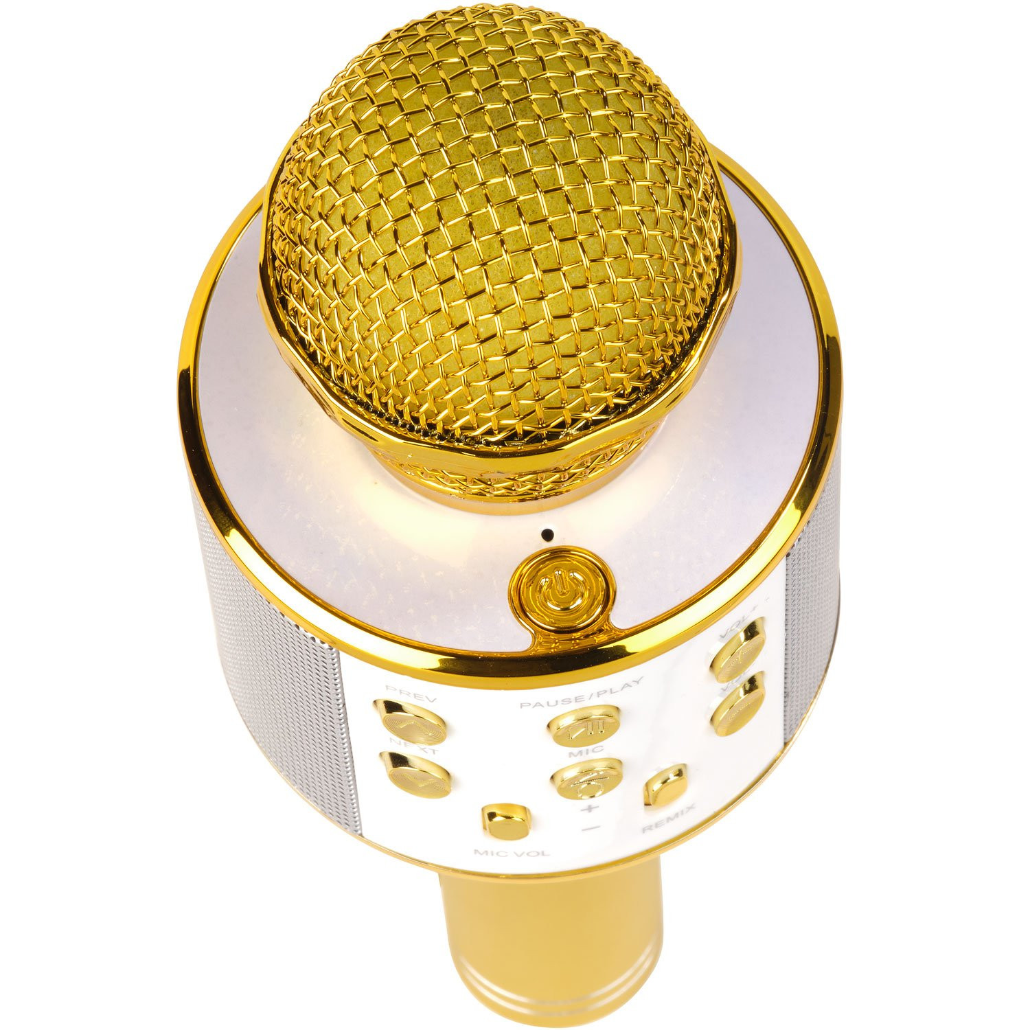 Bluetooth-karaokemicrofoon met ingebouwde luidspreker. Goud