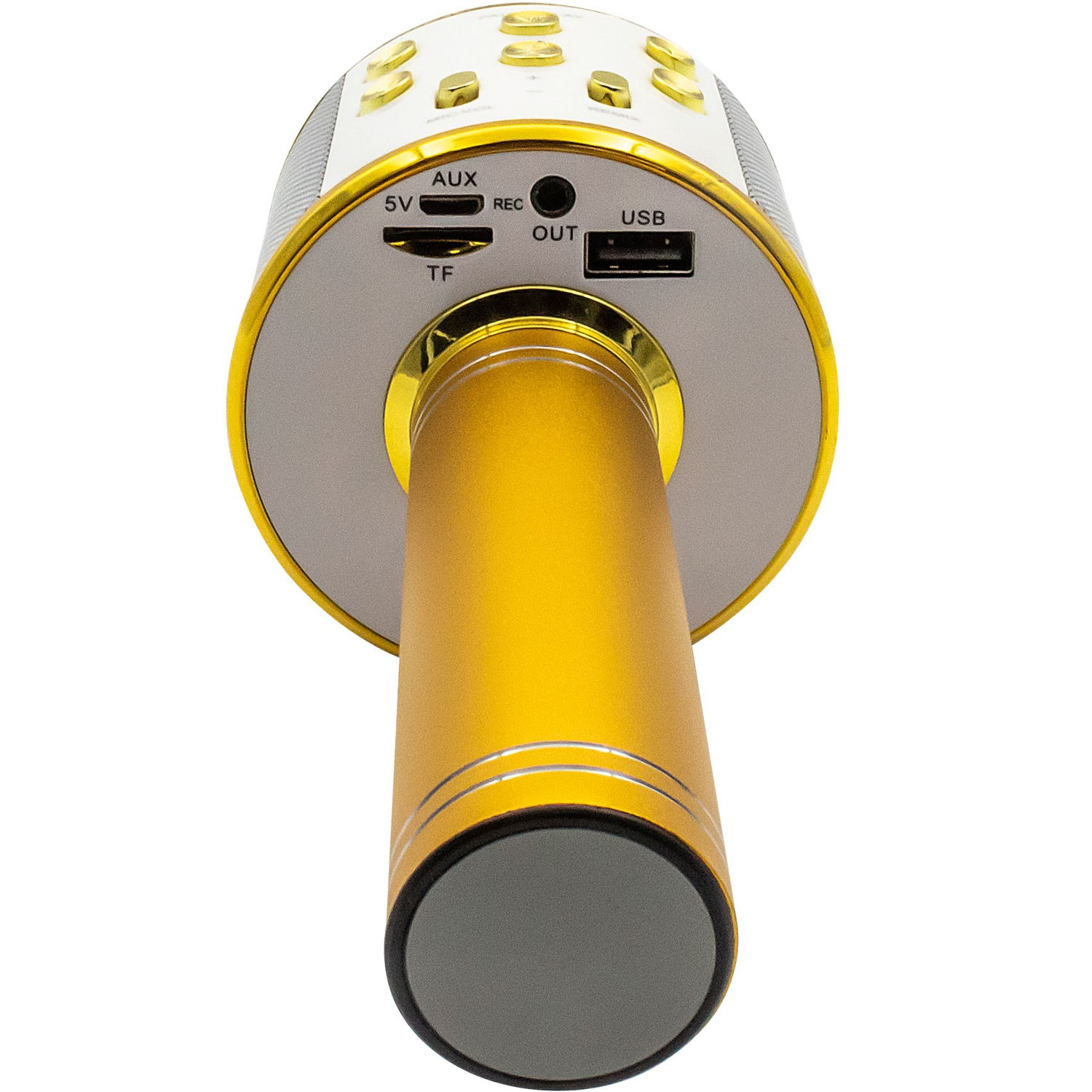 Bluetooth-karaokemicrofoon met ingebouwde luidspreker. Goud