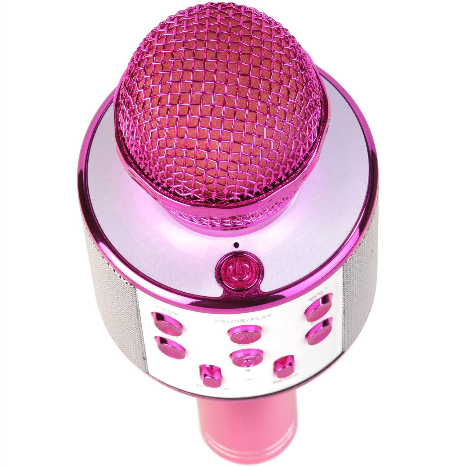 Bluetooth-karaokemicrofoon met ingebouwde luidspreker. Roze