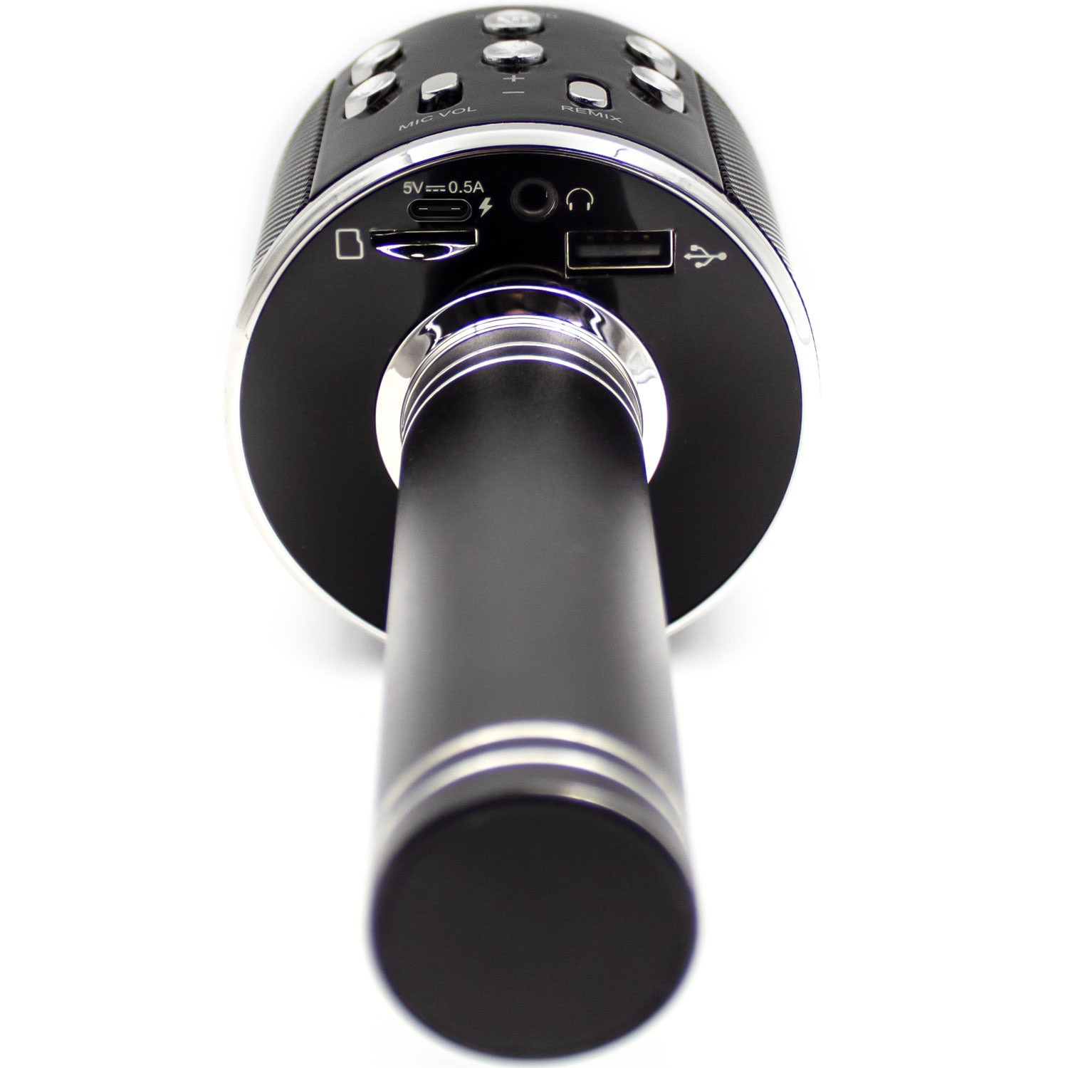 Bluetooth-karaokemicrofoon met ingebouwde luidspreker. Zwart