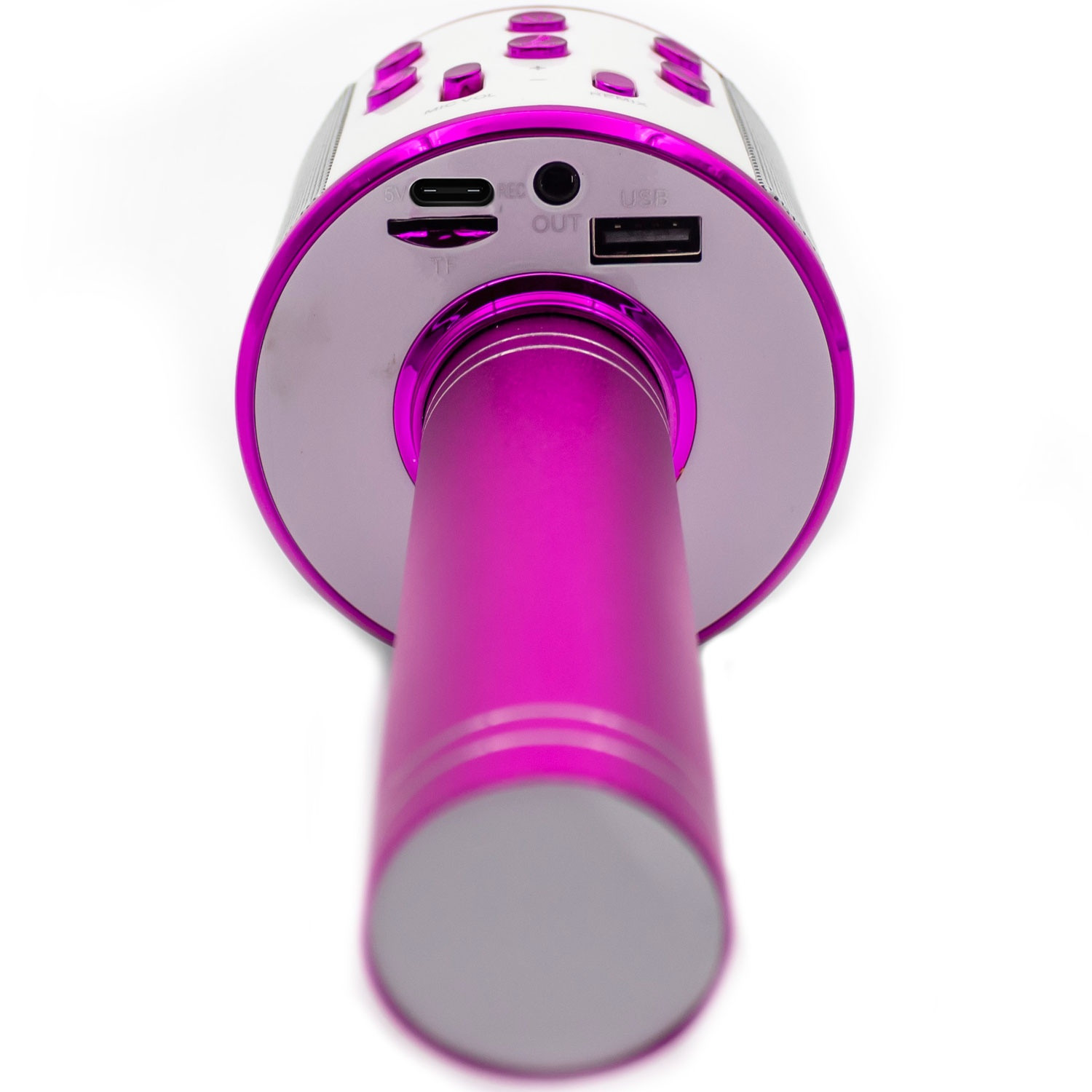 Bluetooth-karaokemicrofoon met ingebouwde luidspreker. Roze