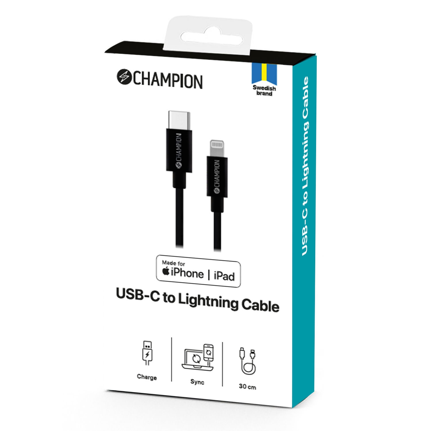 Cable USB-C a Lightning 30cm Negro