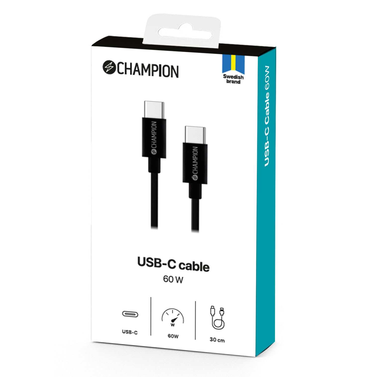 Cable USB-C 30cm Negro
