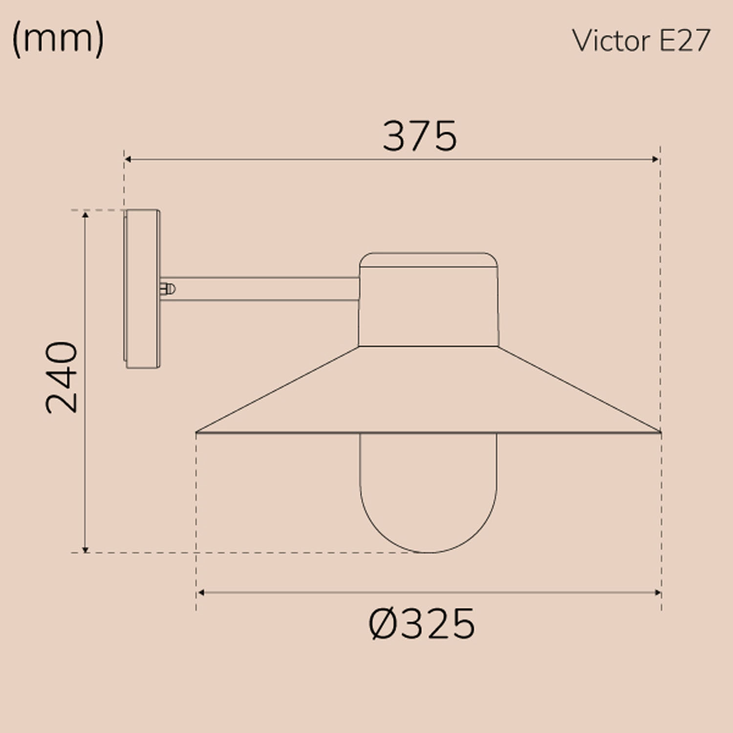 Victor Wandlamp E27 fitting IP44 Wit