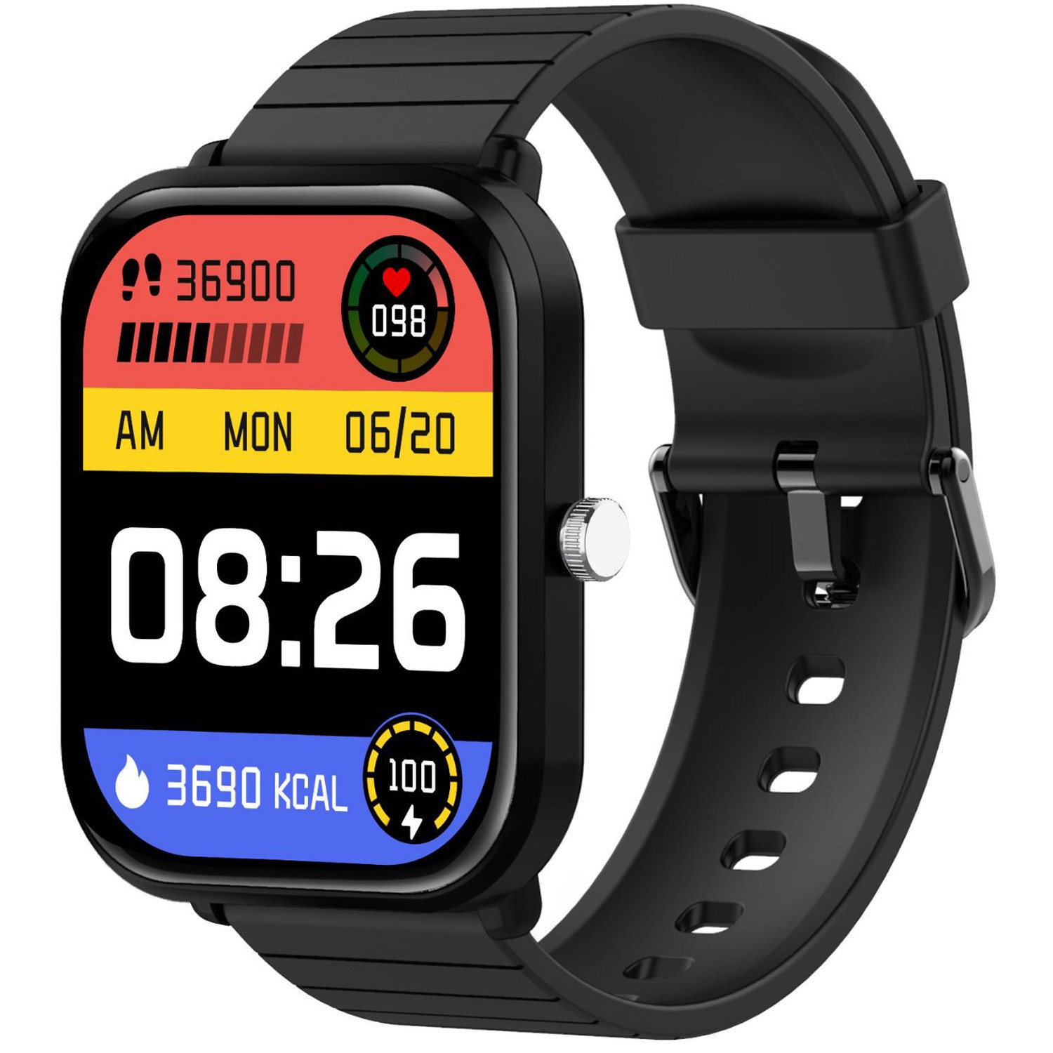 Trainermate 2 Smartwatch con esfera rectangular Negro