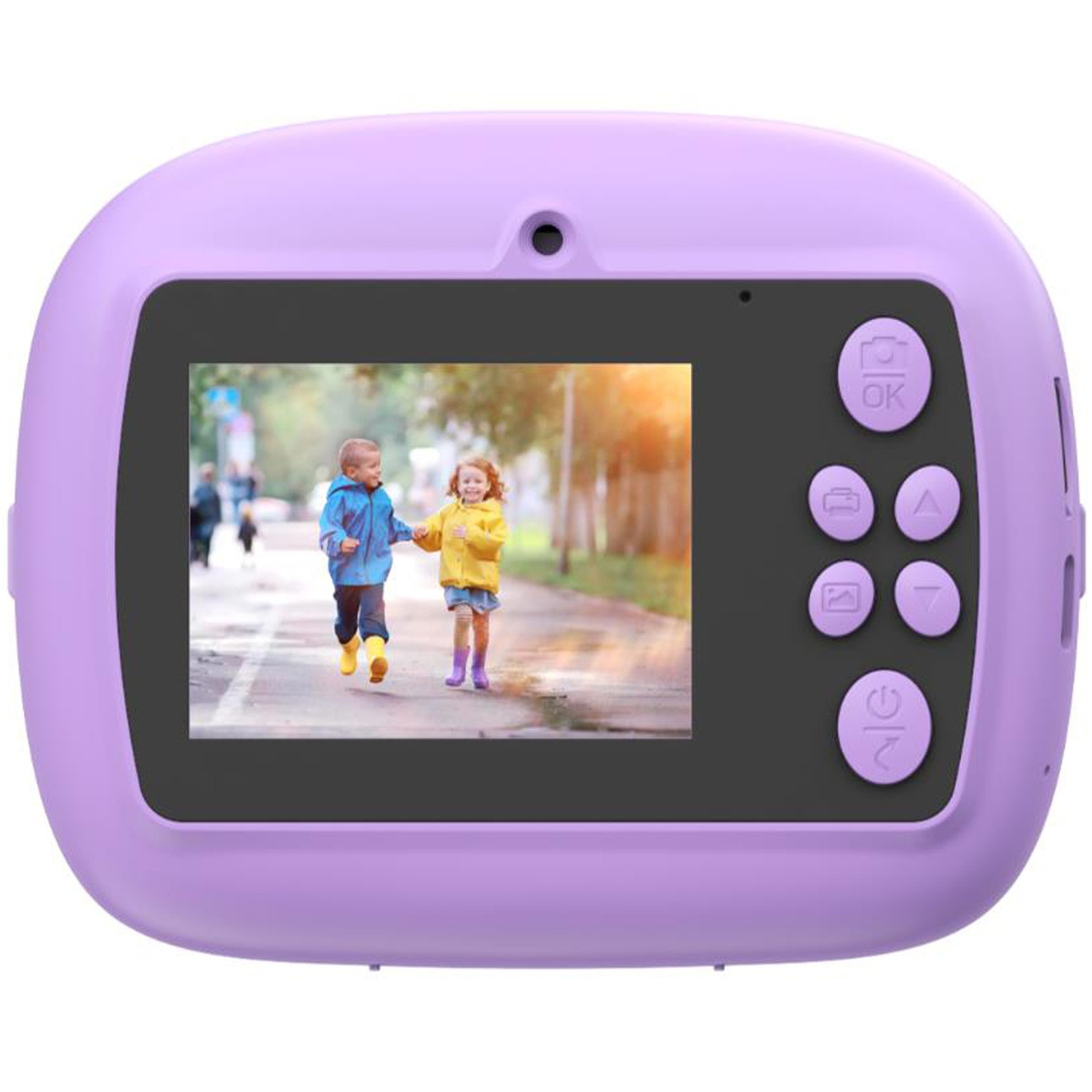 Câmera digital com função de impressão Roxa