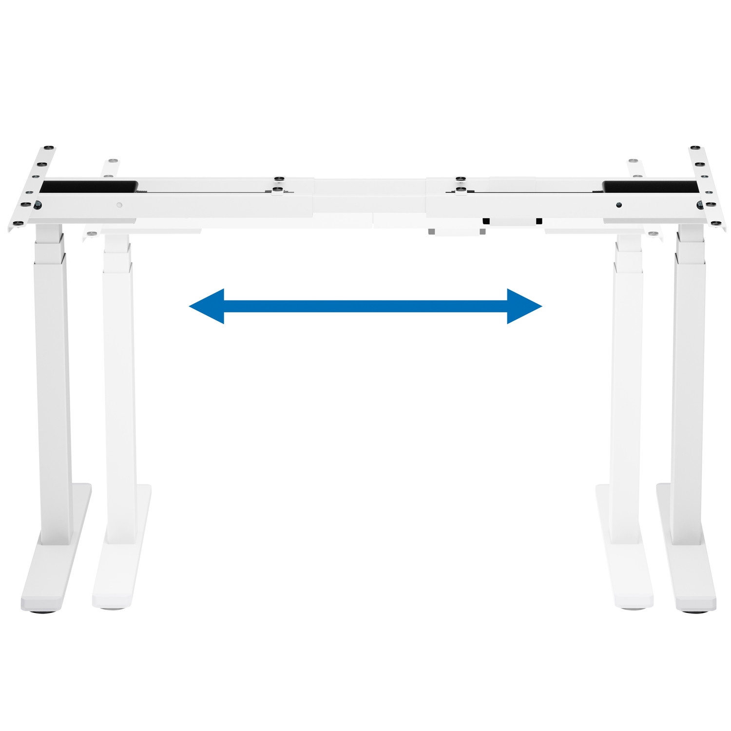 Structure de bureau surélevée/abaissée Motorisée Blanc