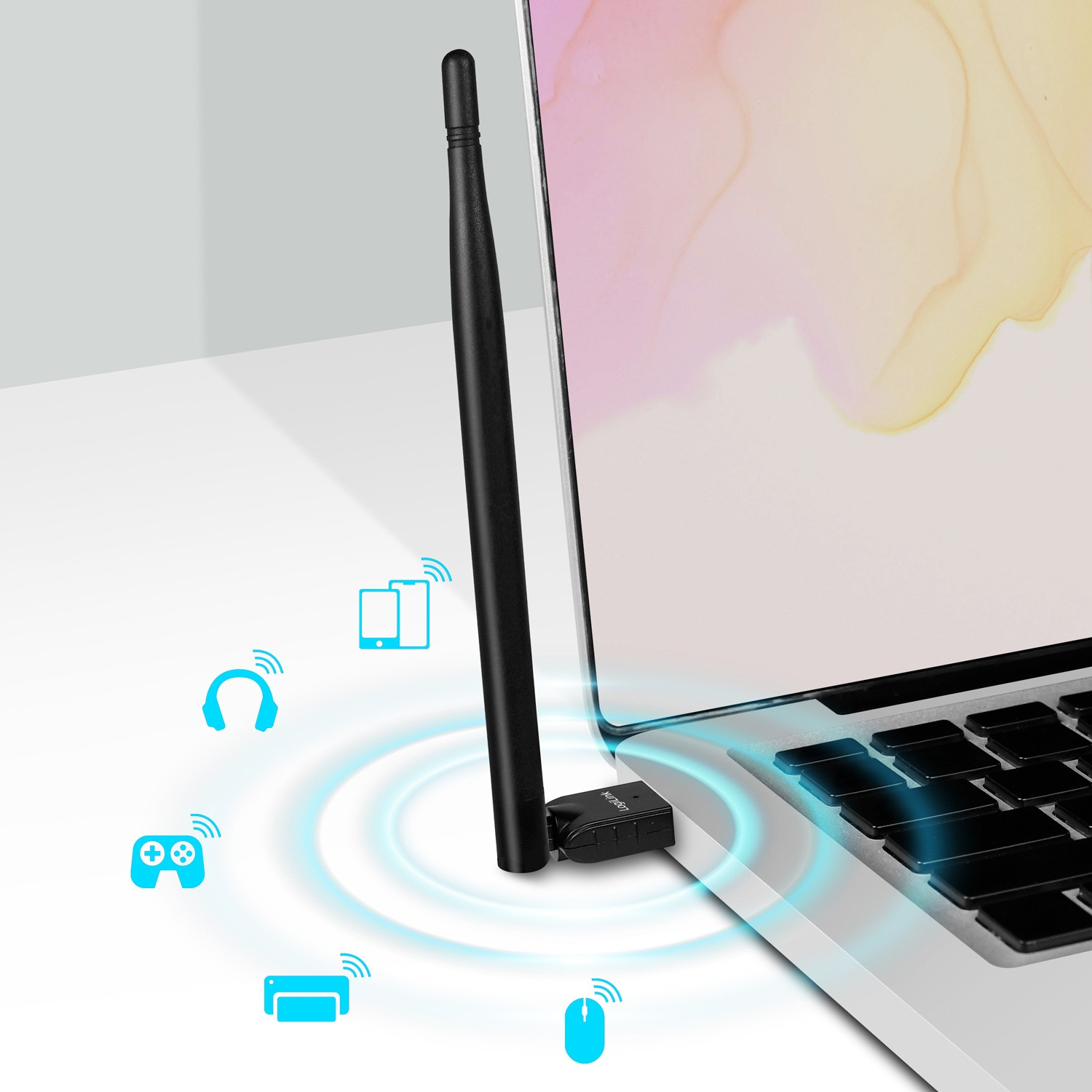USB-Adapter Bluetooth 5.3 mit Antenne 150 m