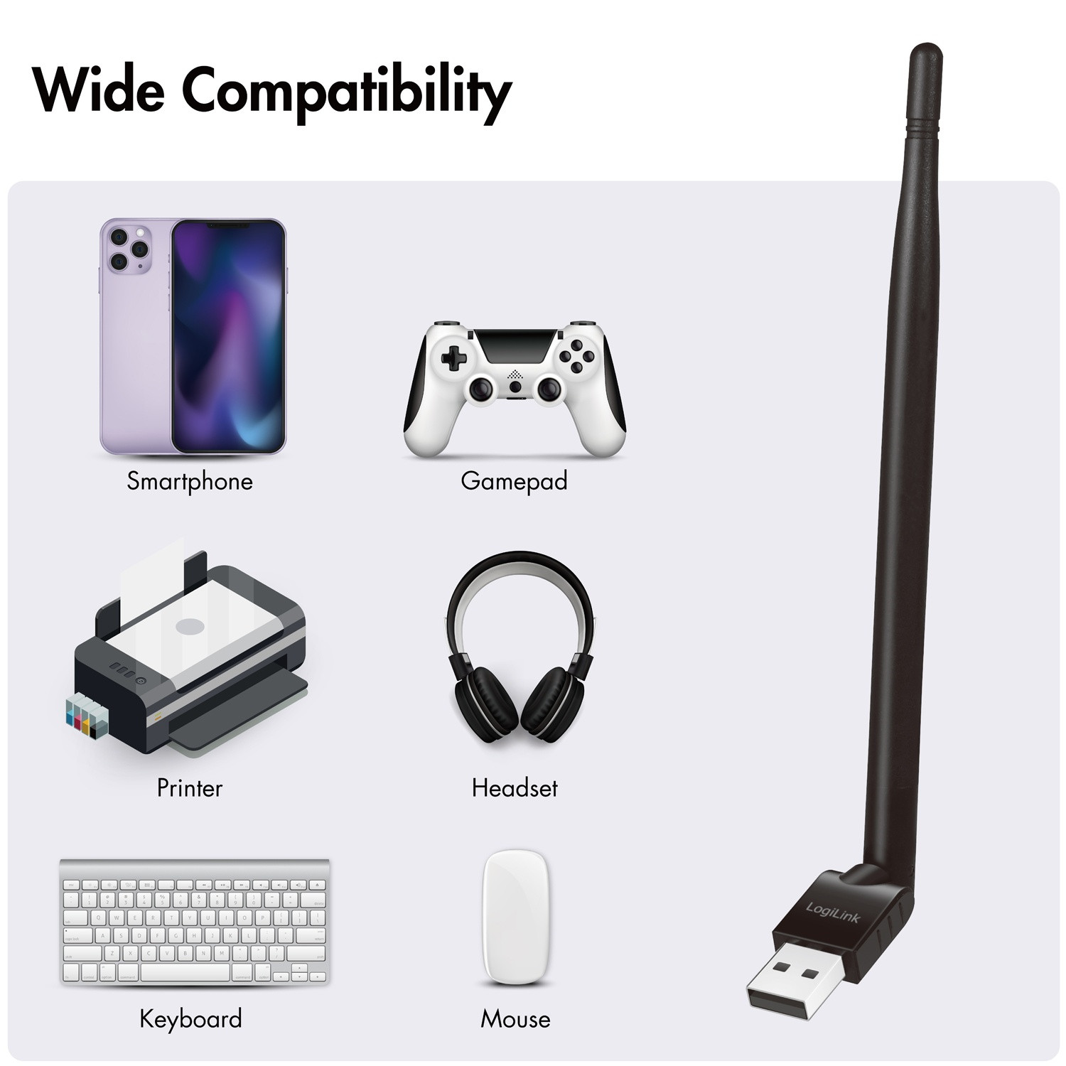 USB-Adapter Bluetooth 5.3 mit Antenne 150 m