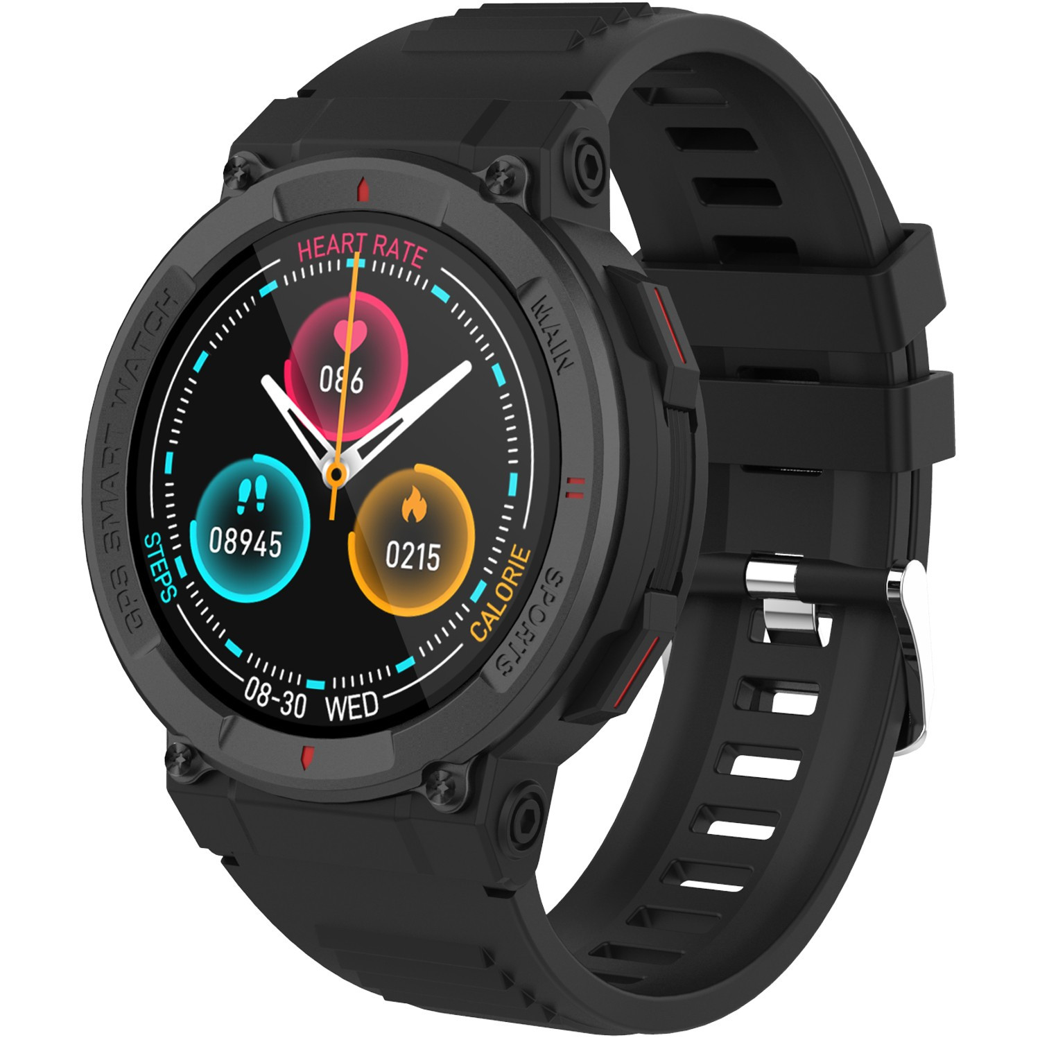 Smartwatch Bluetooth com GPS Preto