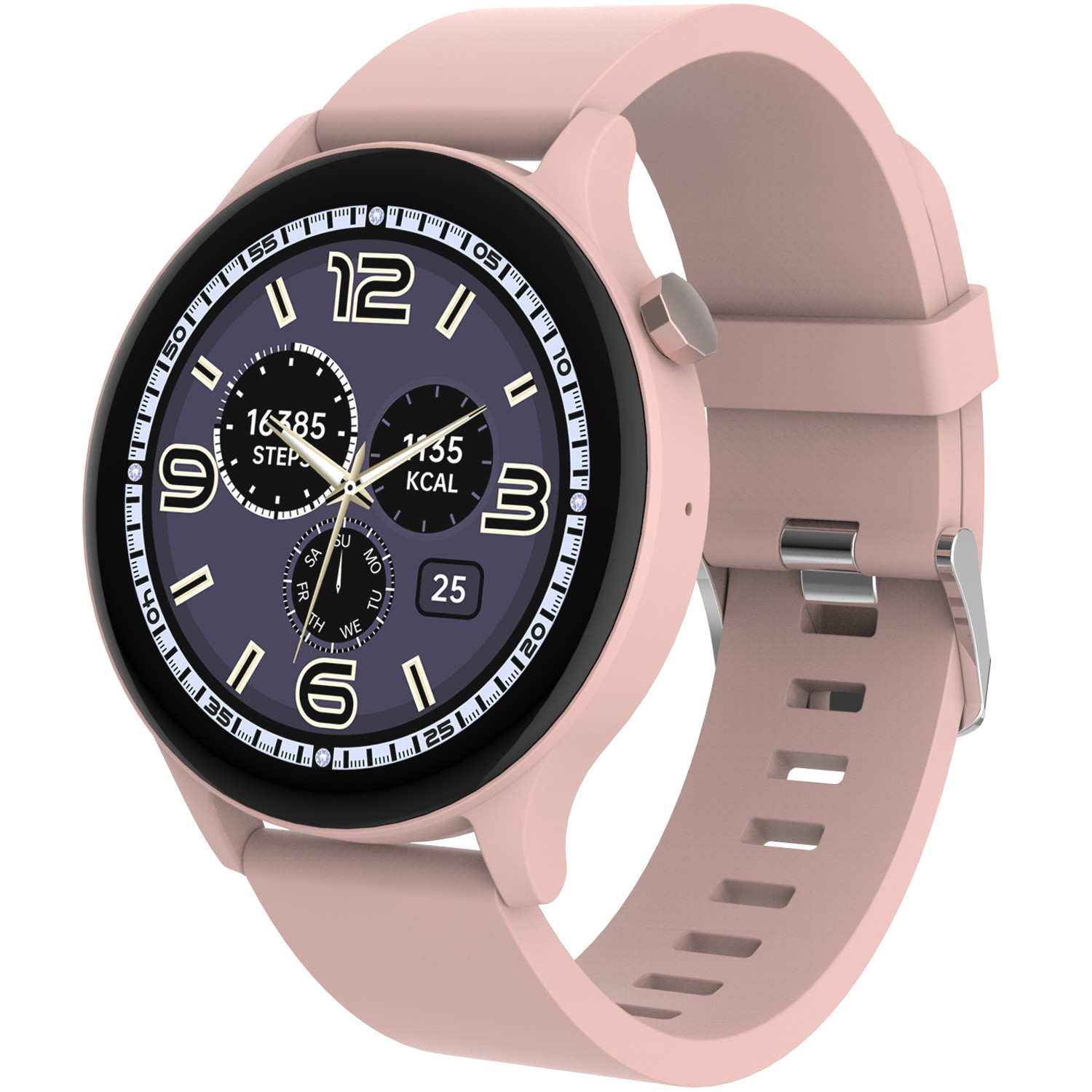 Bluetooth-Smartwatch Pink/Beige