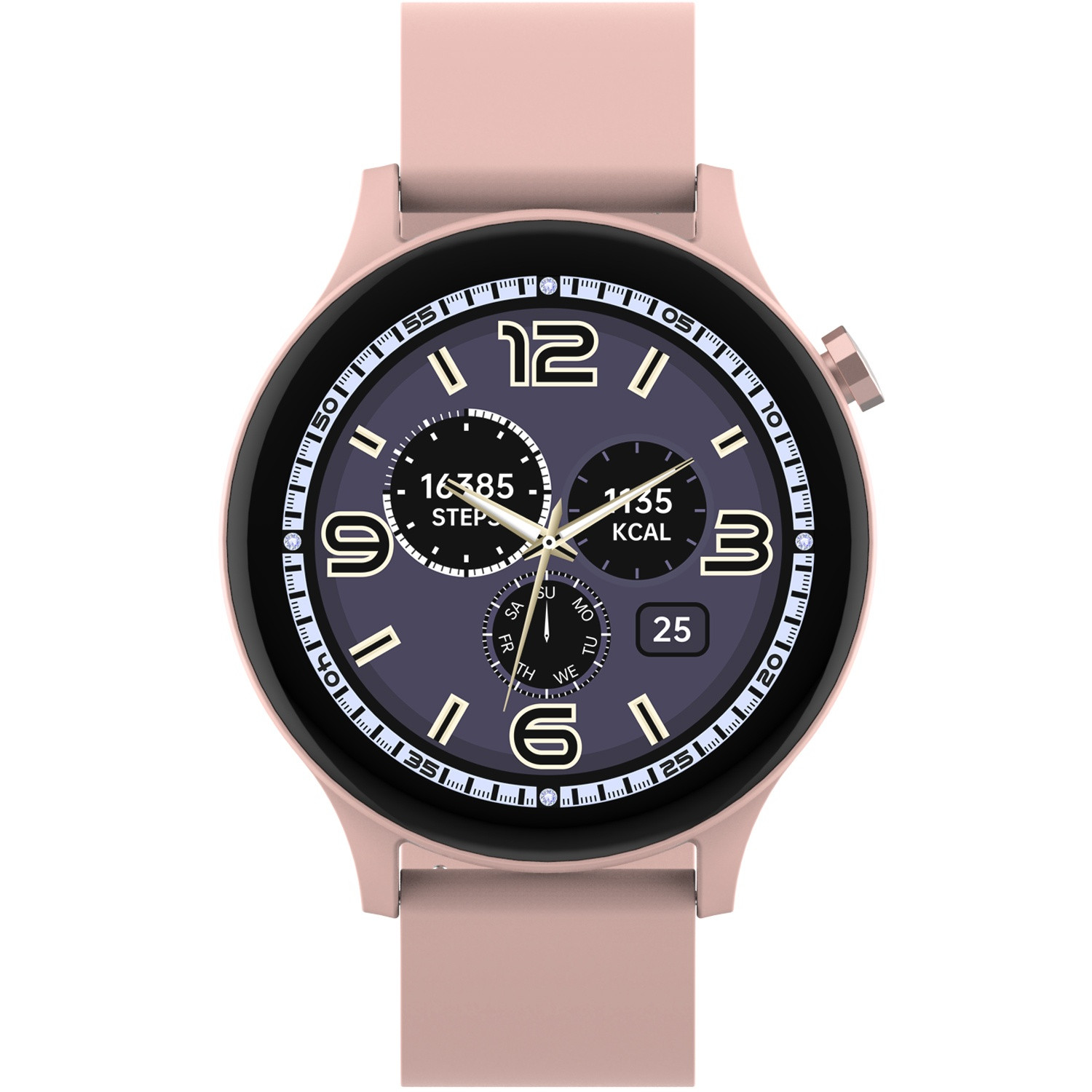 Reloj Inteligente Bluetooth Rosa/Beige