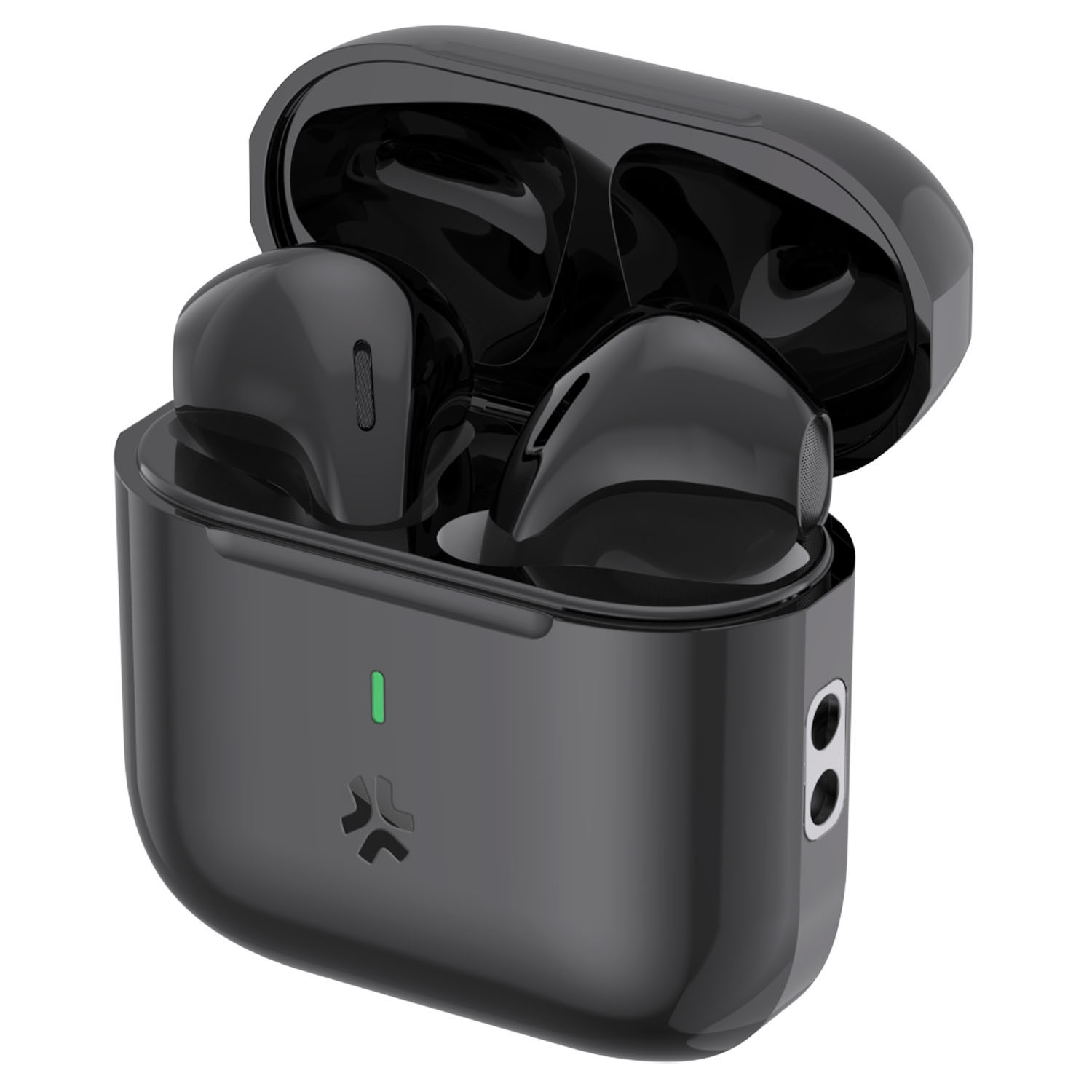 Compacte, echte draadloze Bluetooth-headset, drop zwart