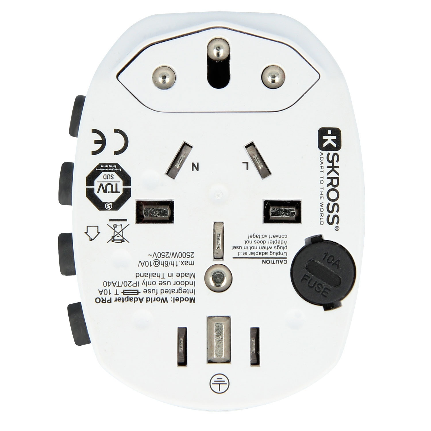 Weltreiseadapter PRO Grounded