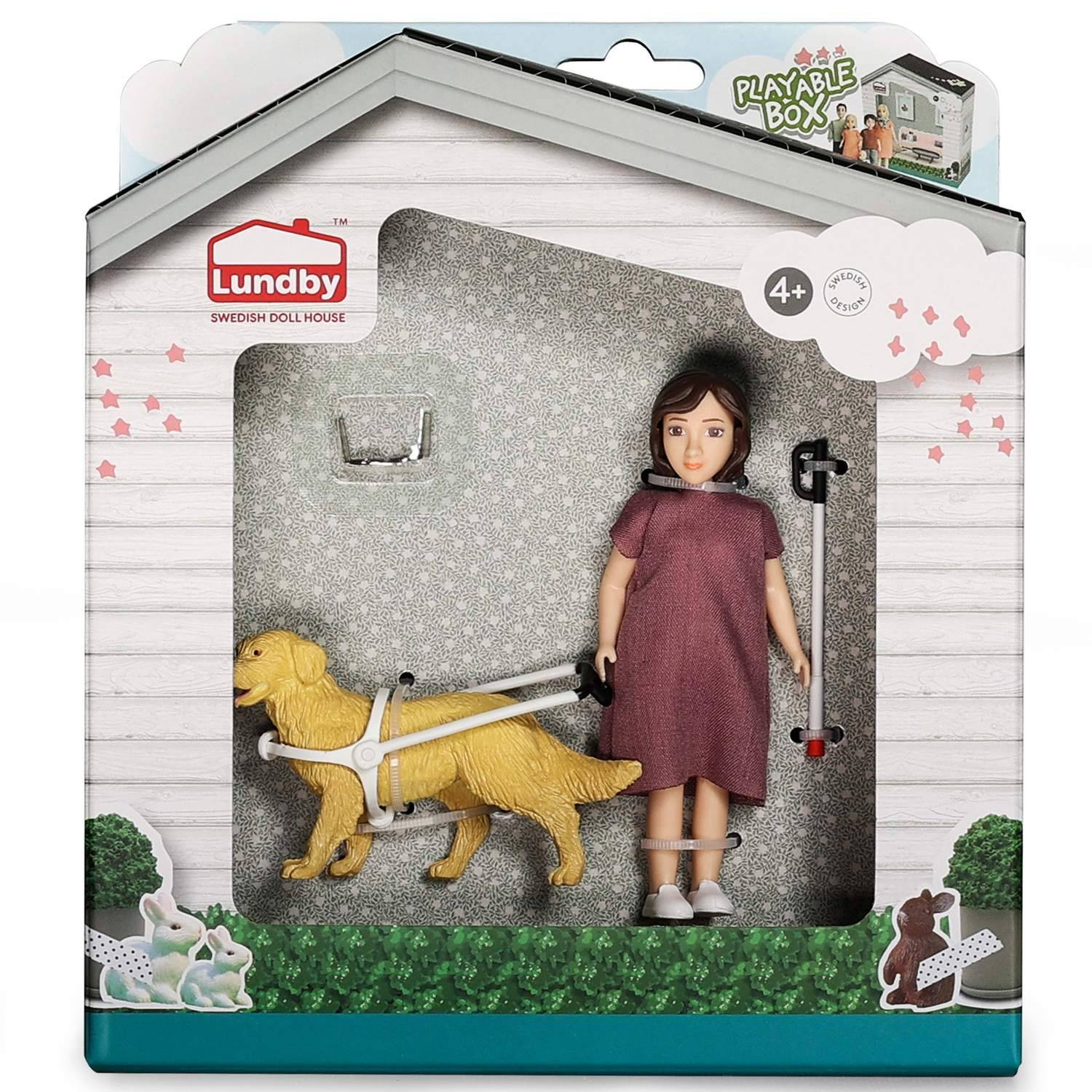 Poupée Chien Canne Aveugle