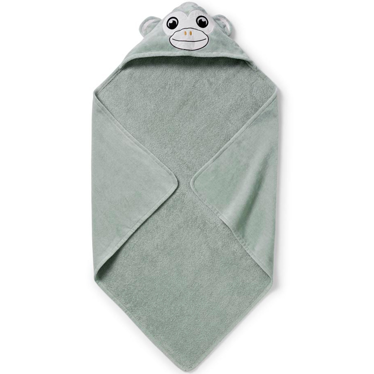 Serviette à capuche, vert galet