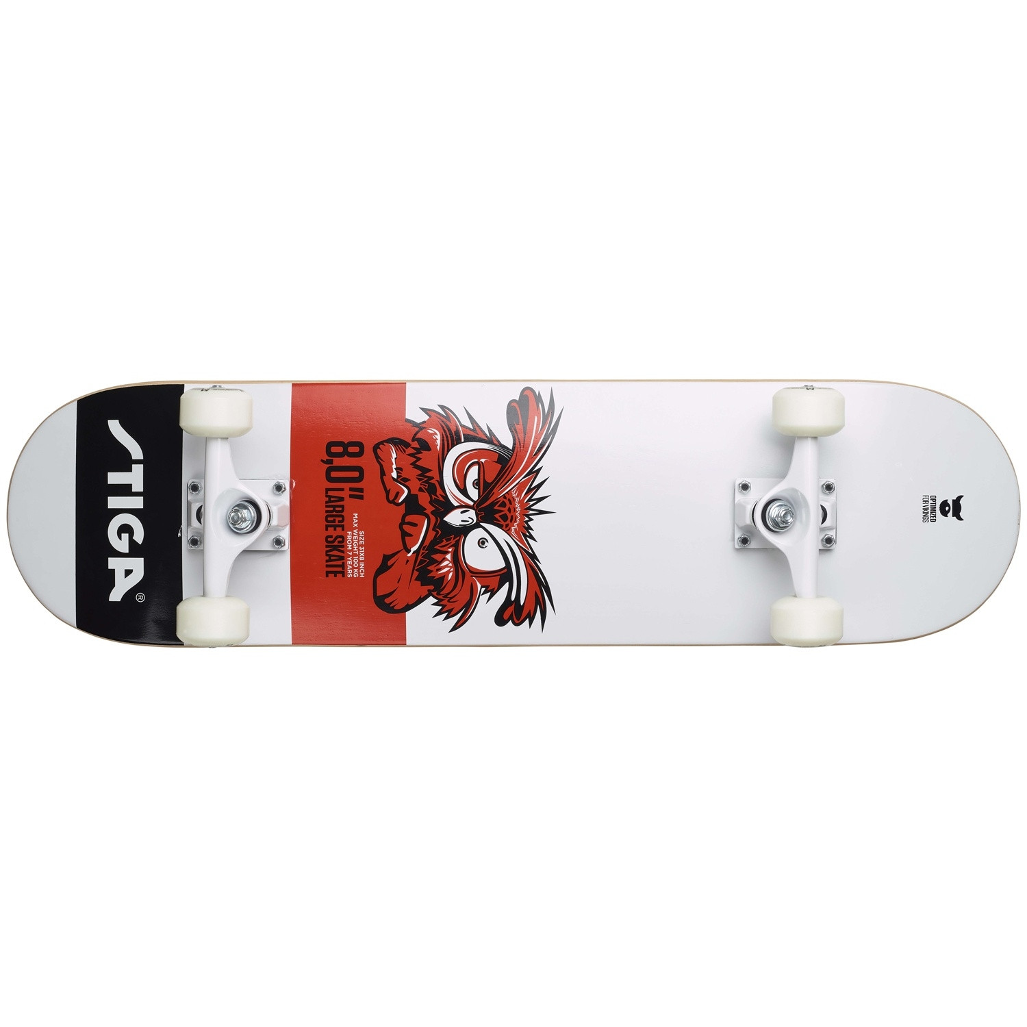 Skateboard Uil 8.0 Wit