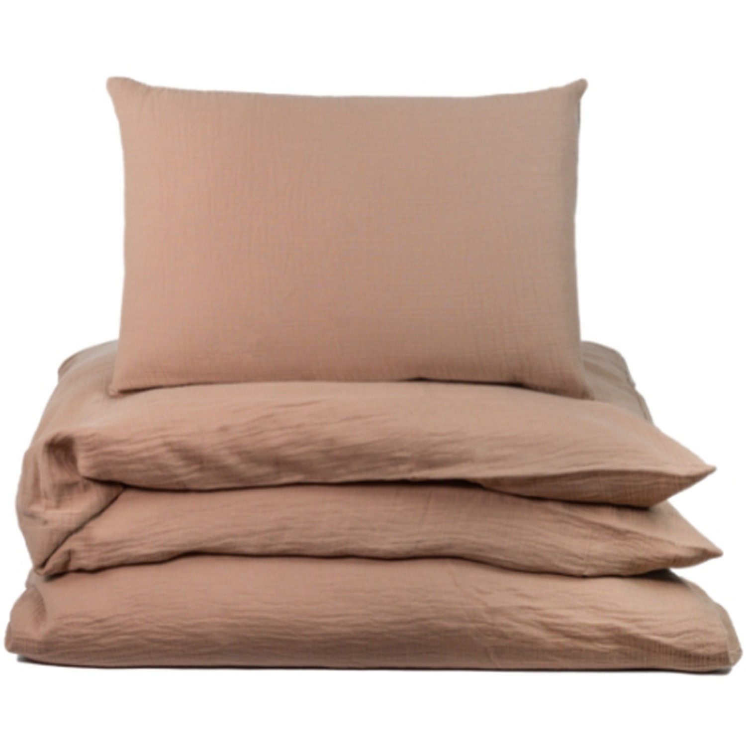 Dekbedmousseline bruin