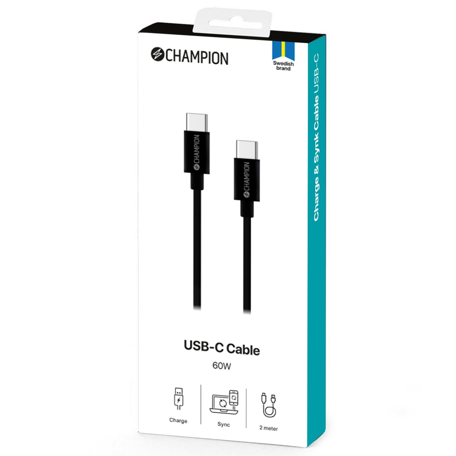 Cable USB-C 60W 2m Negro