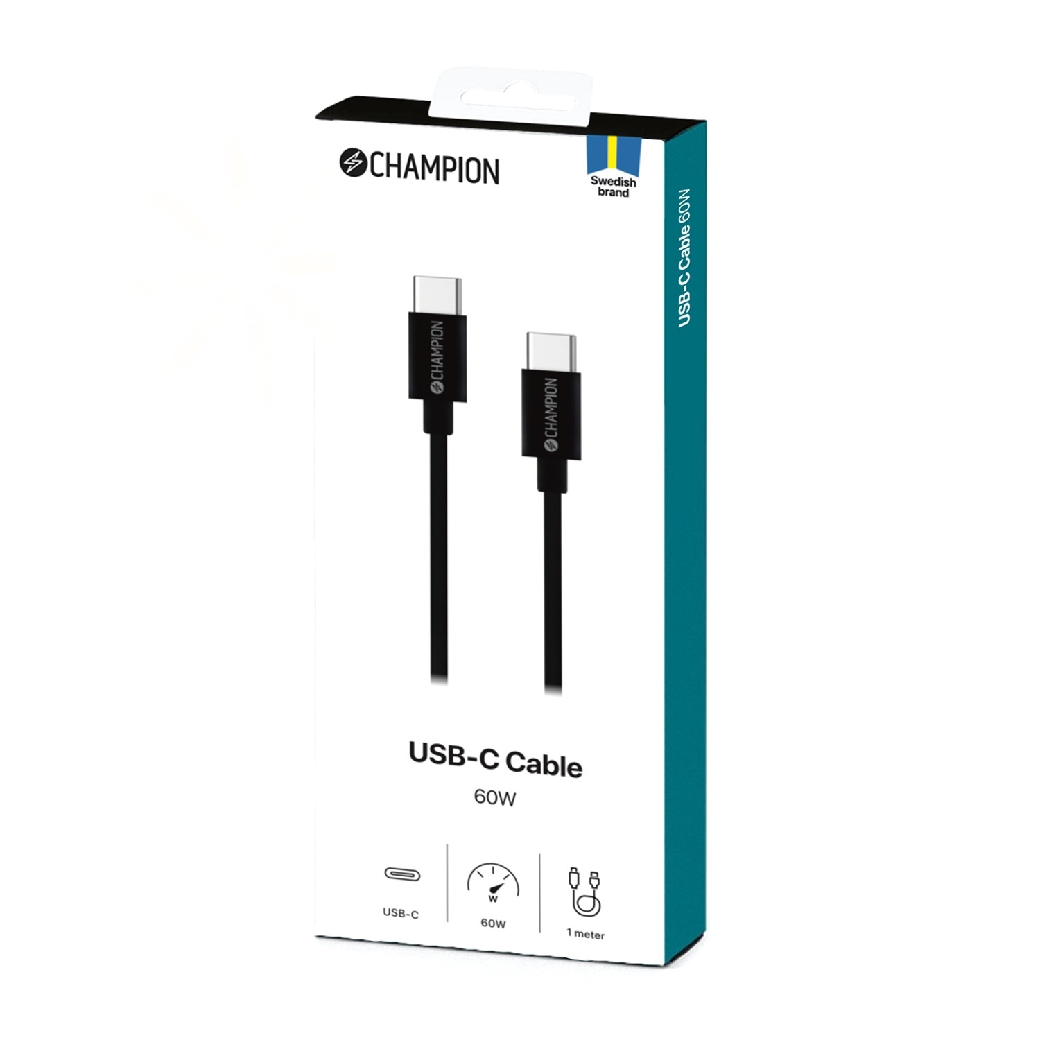 Cable USB-C 60W 1m Negro