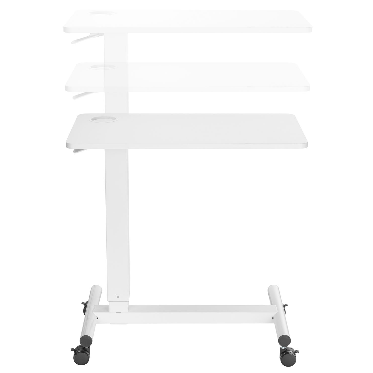 Cama/mesa de centro elevada/bajada con resorte de gas Blanco