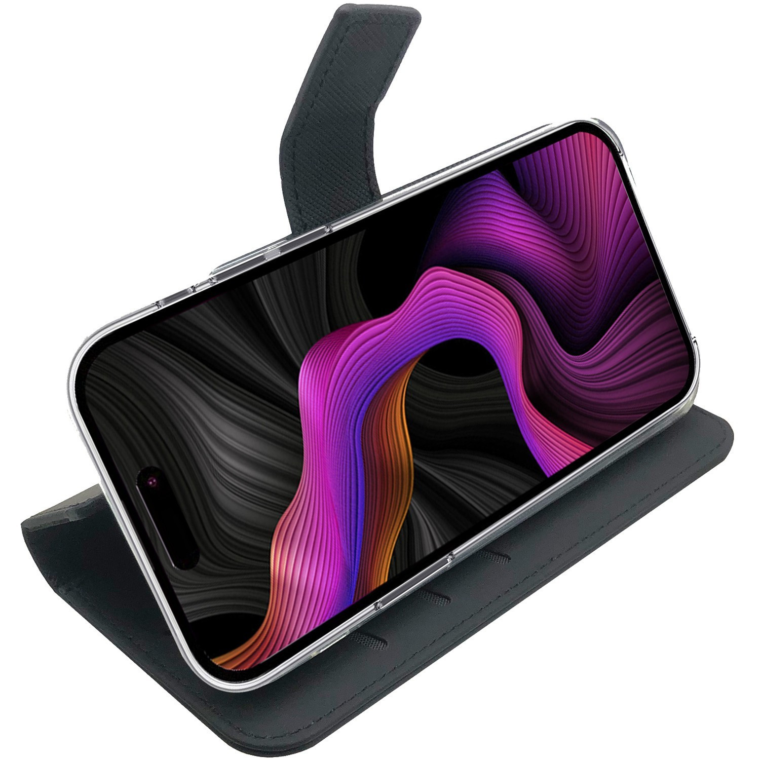 Wally Wallet Case iPhone 15 Plus Black