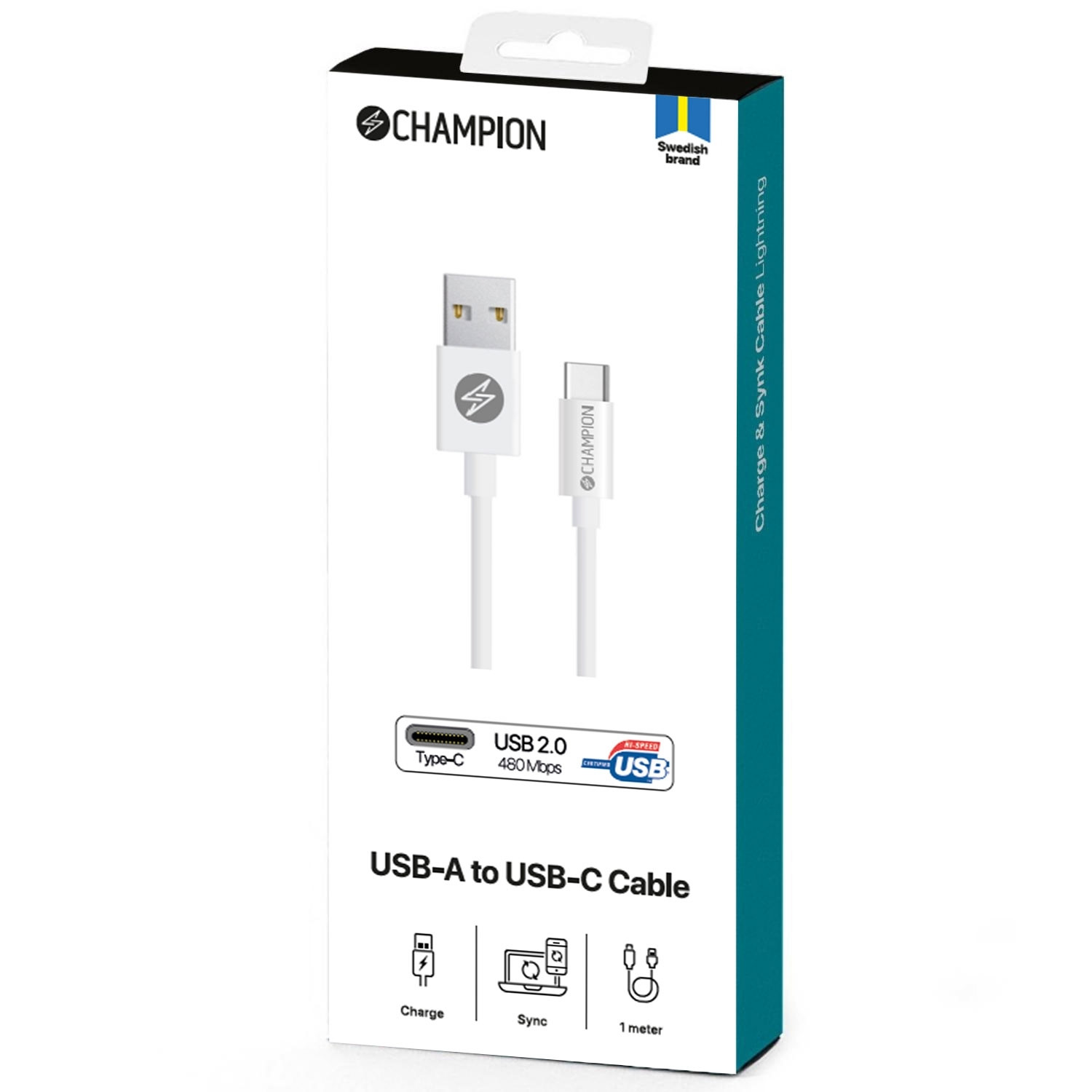Câble USB-A vers USB-C 1m Blanc