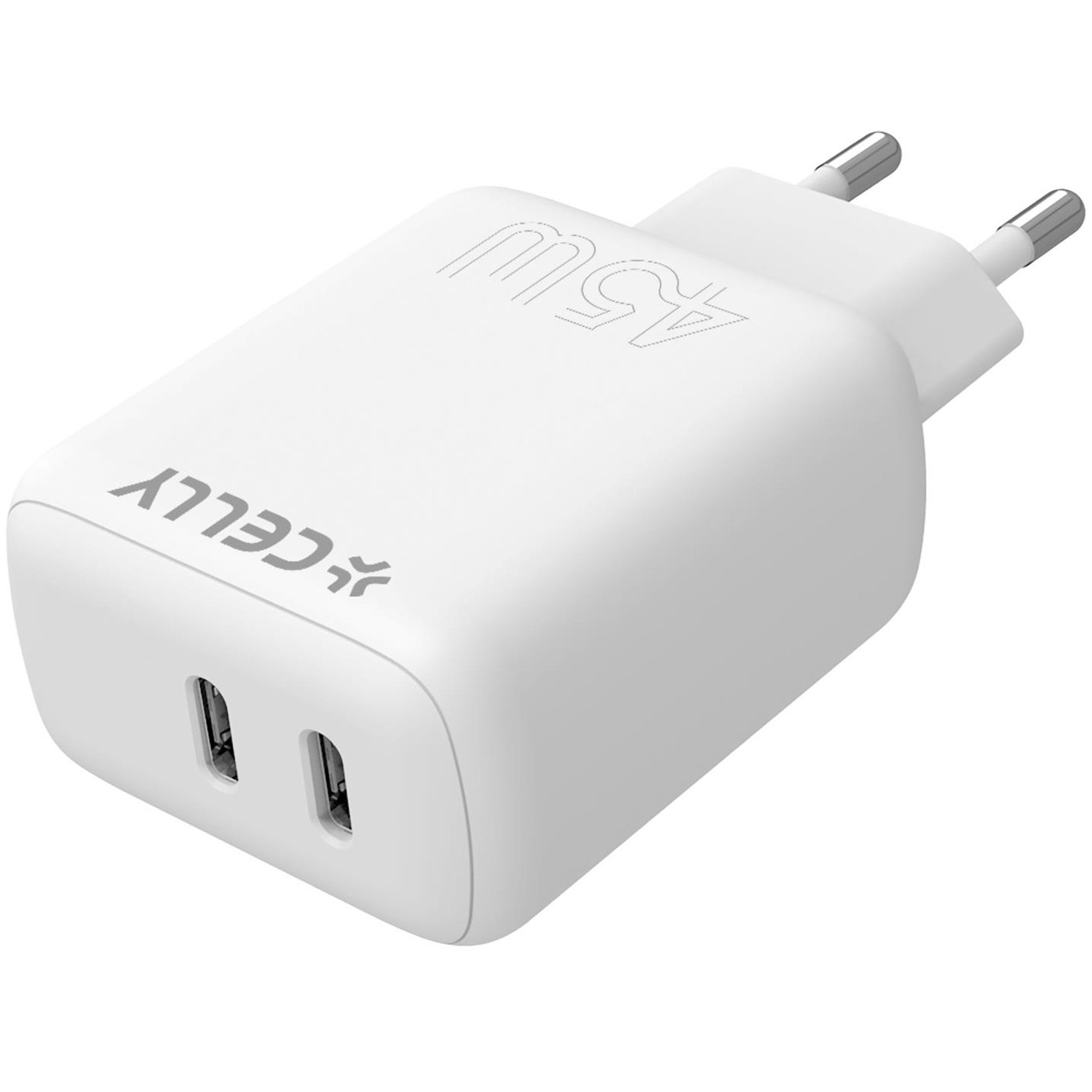 USB-Ladegerät 2 x USB-C PD 45 W Weiß