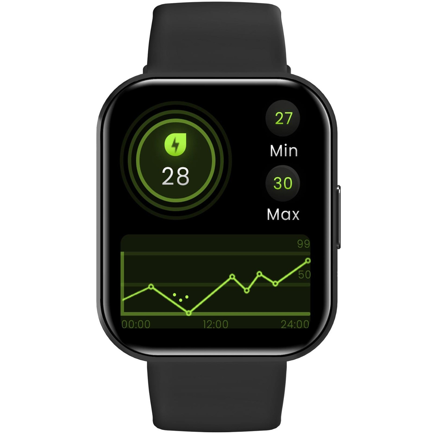 Trainerwatch2 Smartwatch with rectangular dial Black