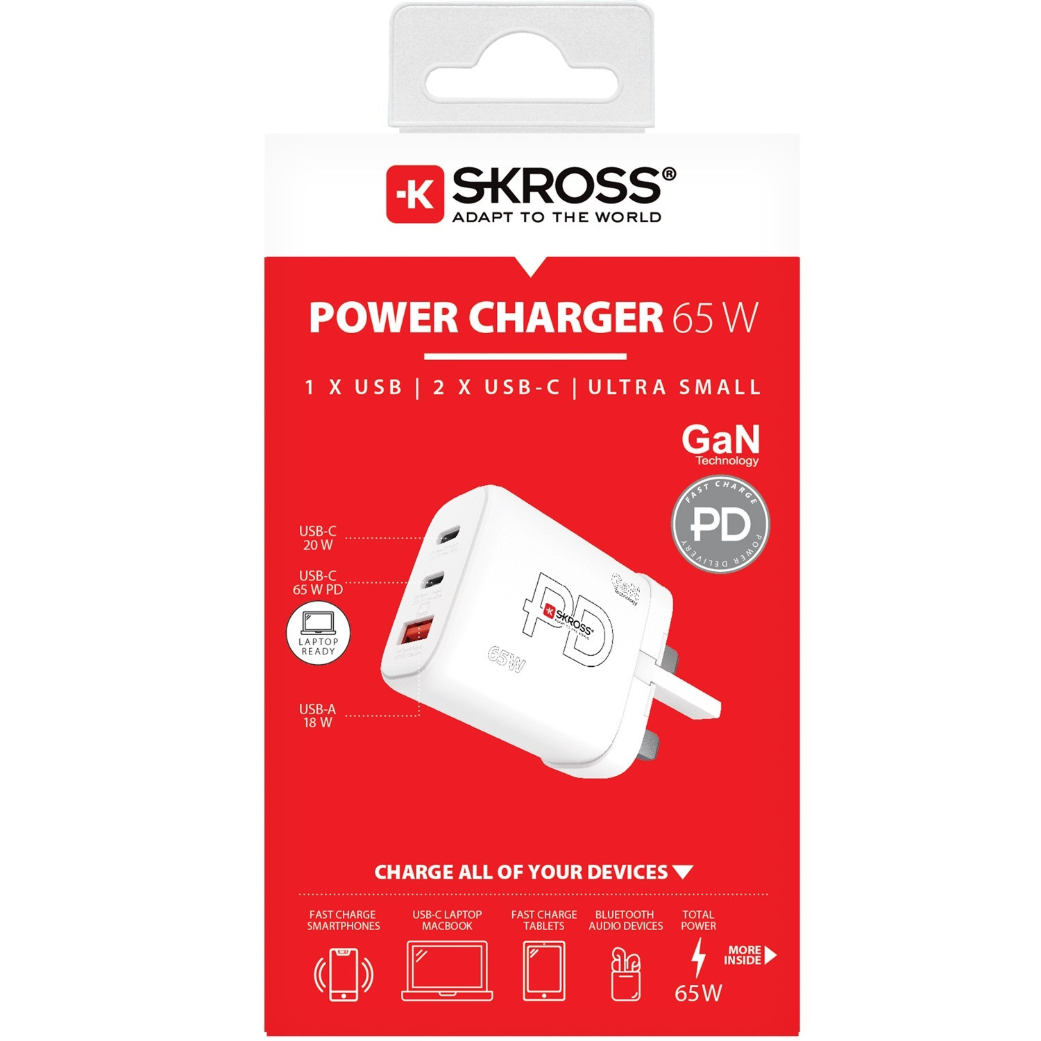 Oplader VK enz. 2xUSB-C PD + 1xUSB-A GaN 65W