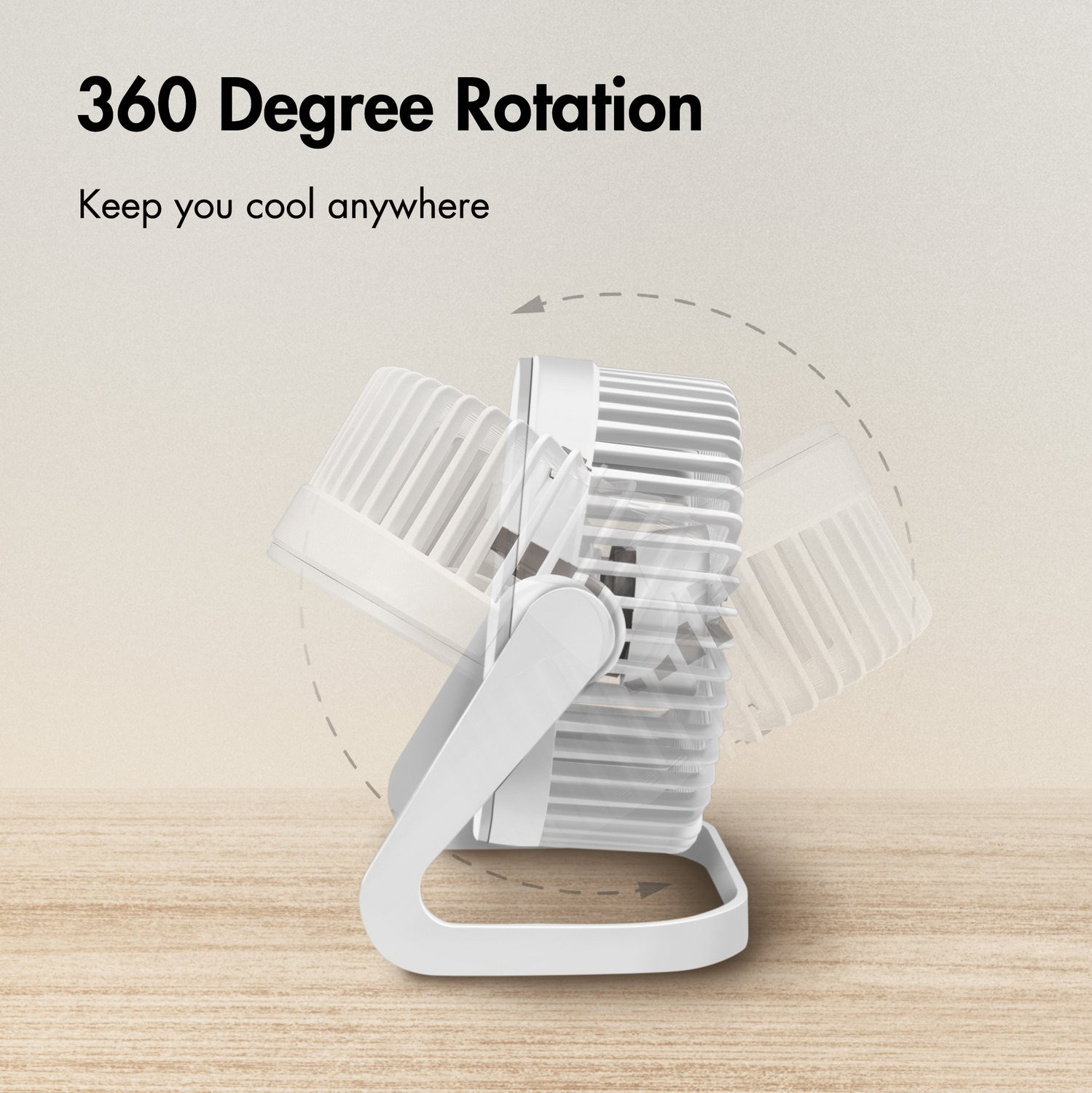 USB-ventilator Ø15,24 cm Wit