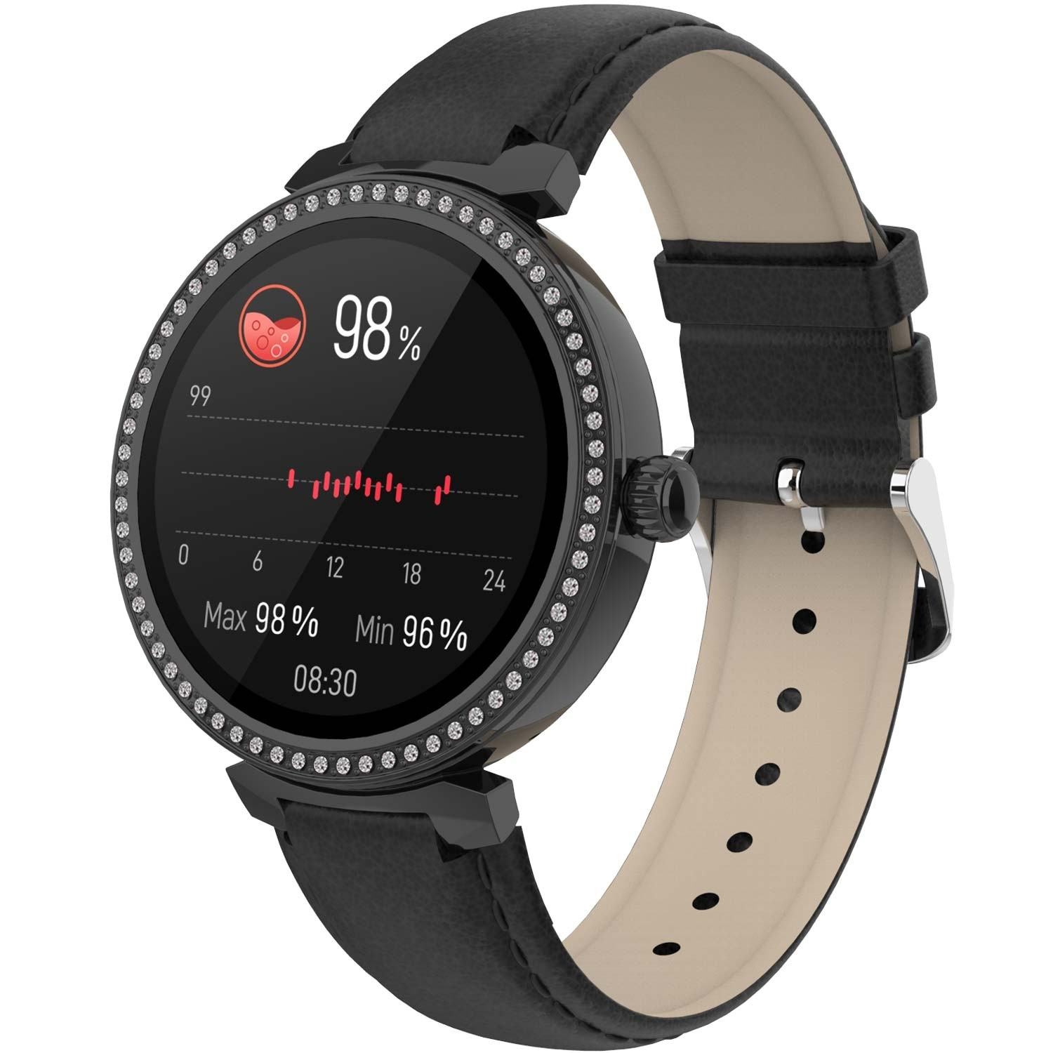 SWC-342B Bluetooth-Smartwatch mit Herzfrequenz- und Blutsauerstoffs...