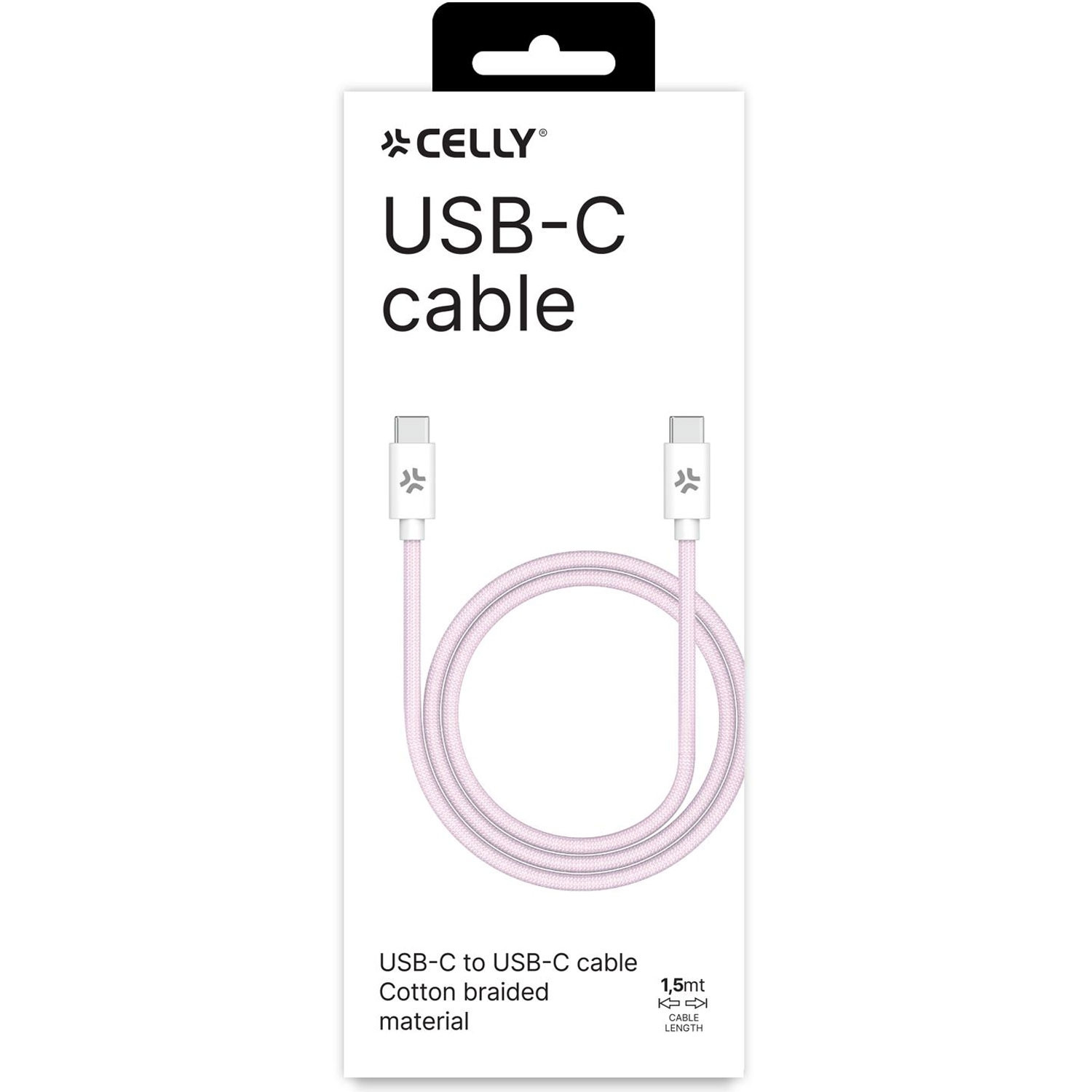 USB-C - Cable USB-C 60W 1,5 m Rosa