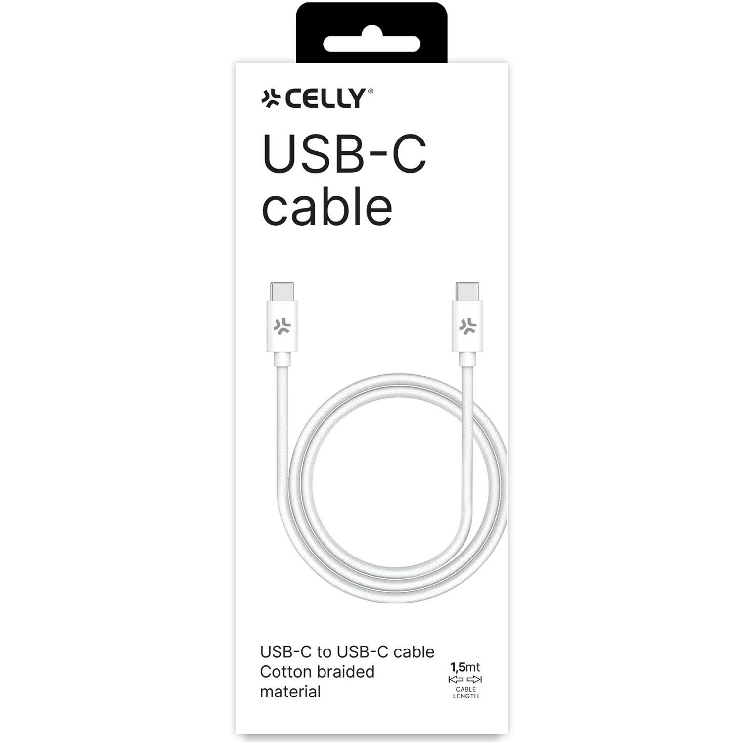 USB-C - Cable USB-C 60W 1,5 m Blanco