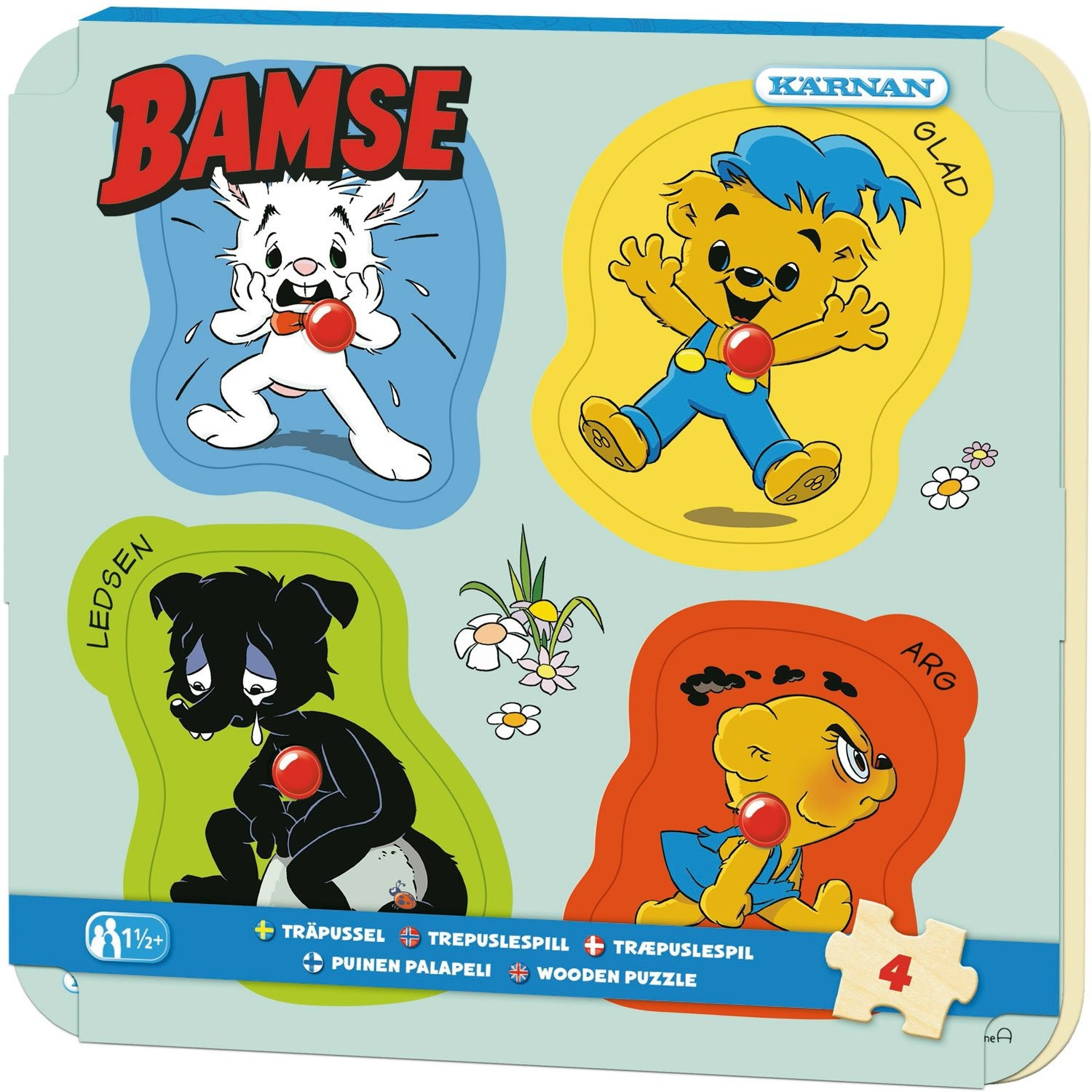 Knopenpuzzel Teddybeer 4 stukjes