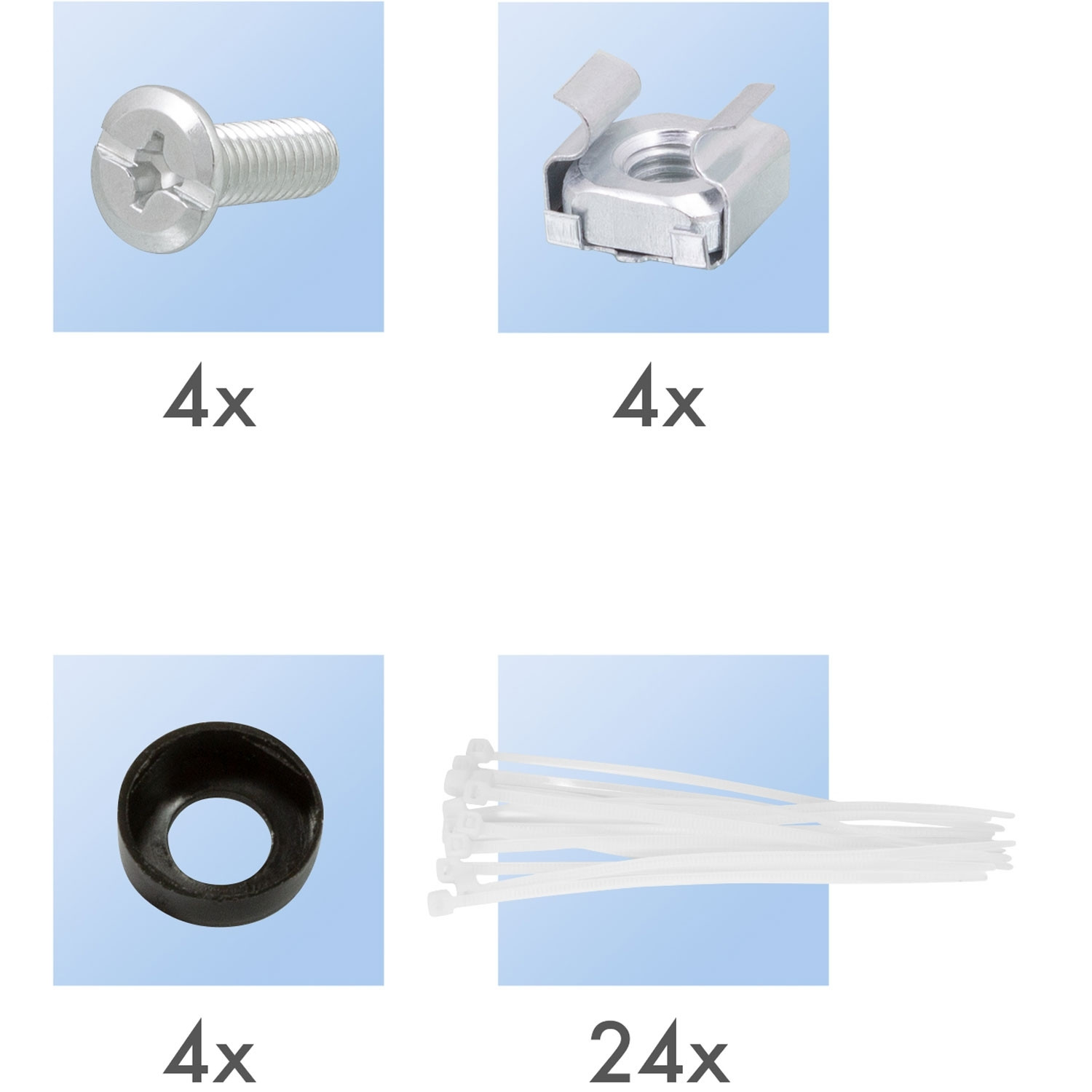 Patch panel for 24 Keystone sockets for 19" rack U1 Black