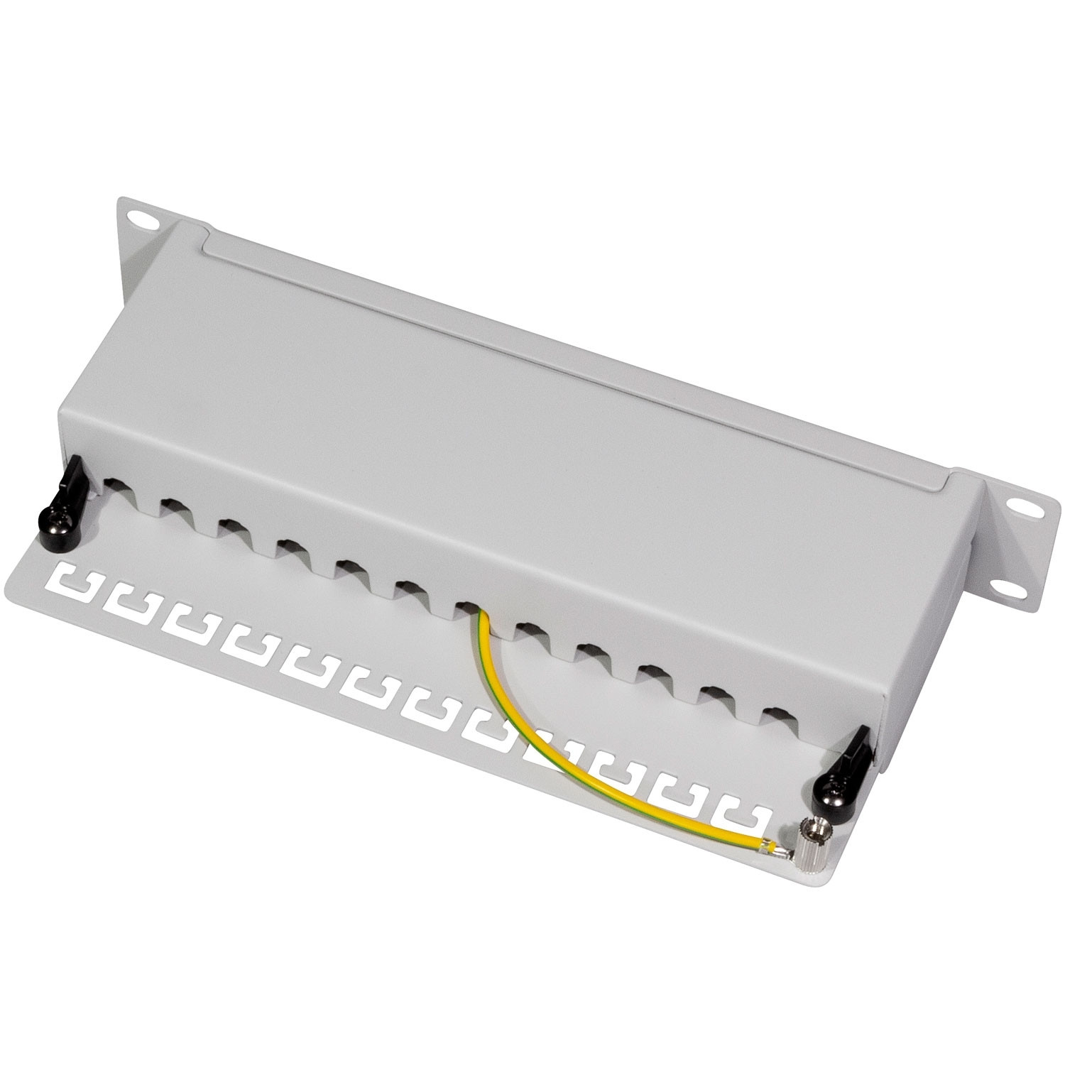 Patch panel 12 porte Cat6 per rack 10" U1 Grigio