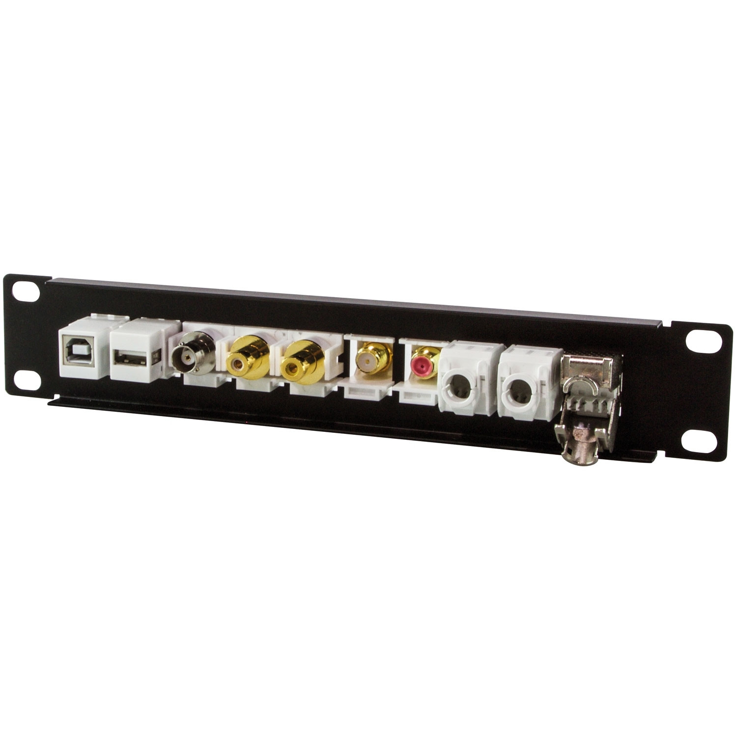 Patch panel for 10 Keystone sockets for 10" rack U1 Black