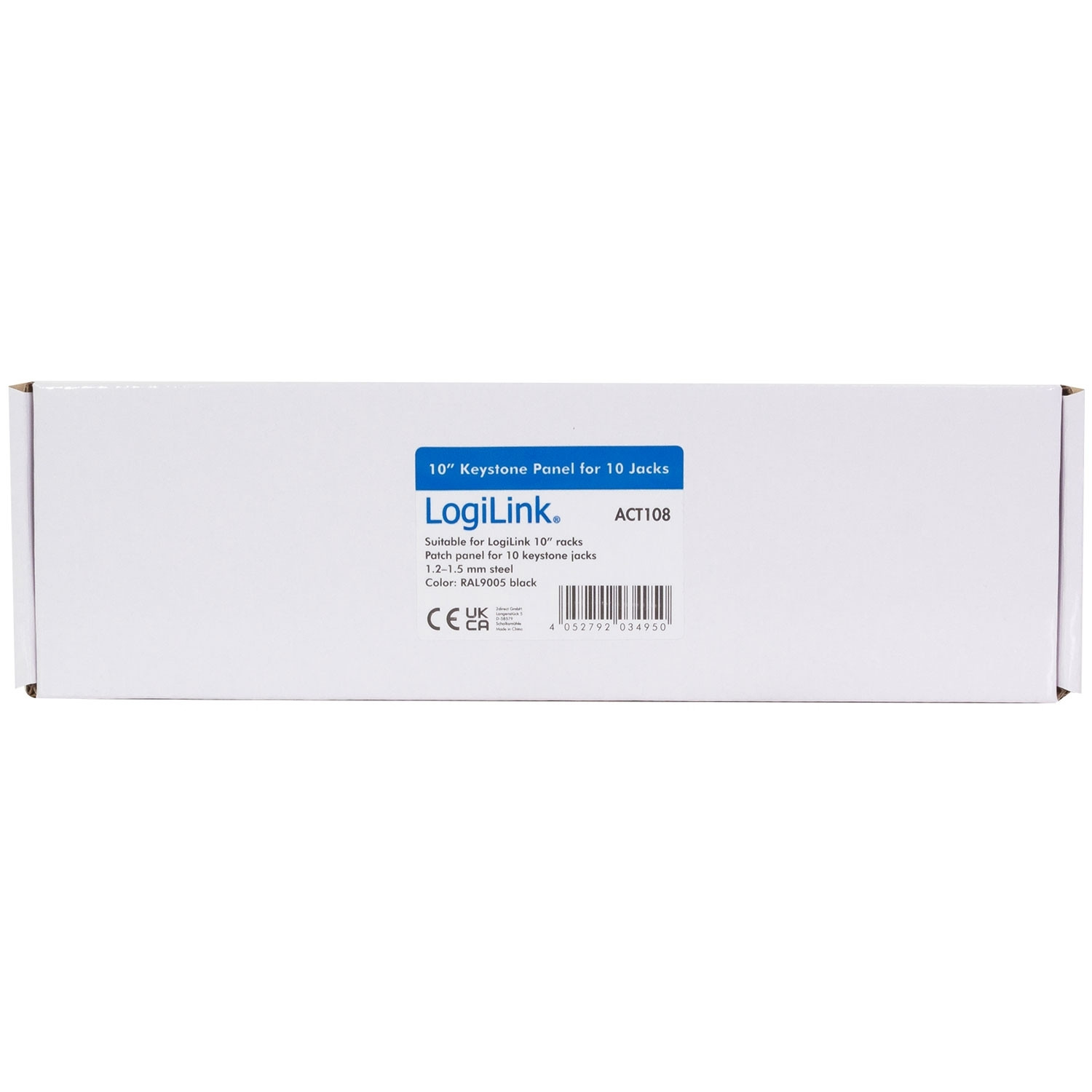 Patch panel for 10 Keystone sockets for 10" rack U1 Black