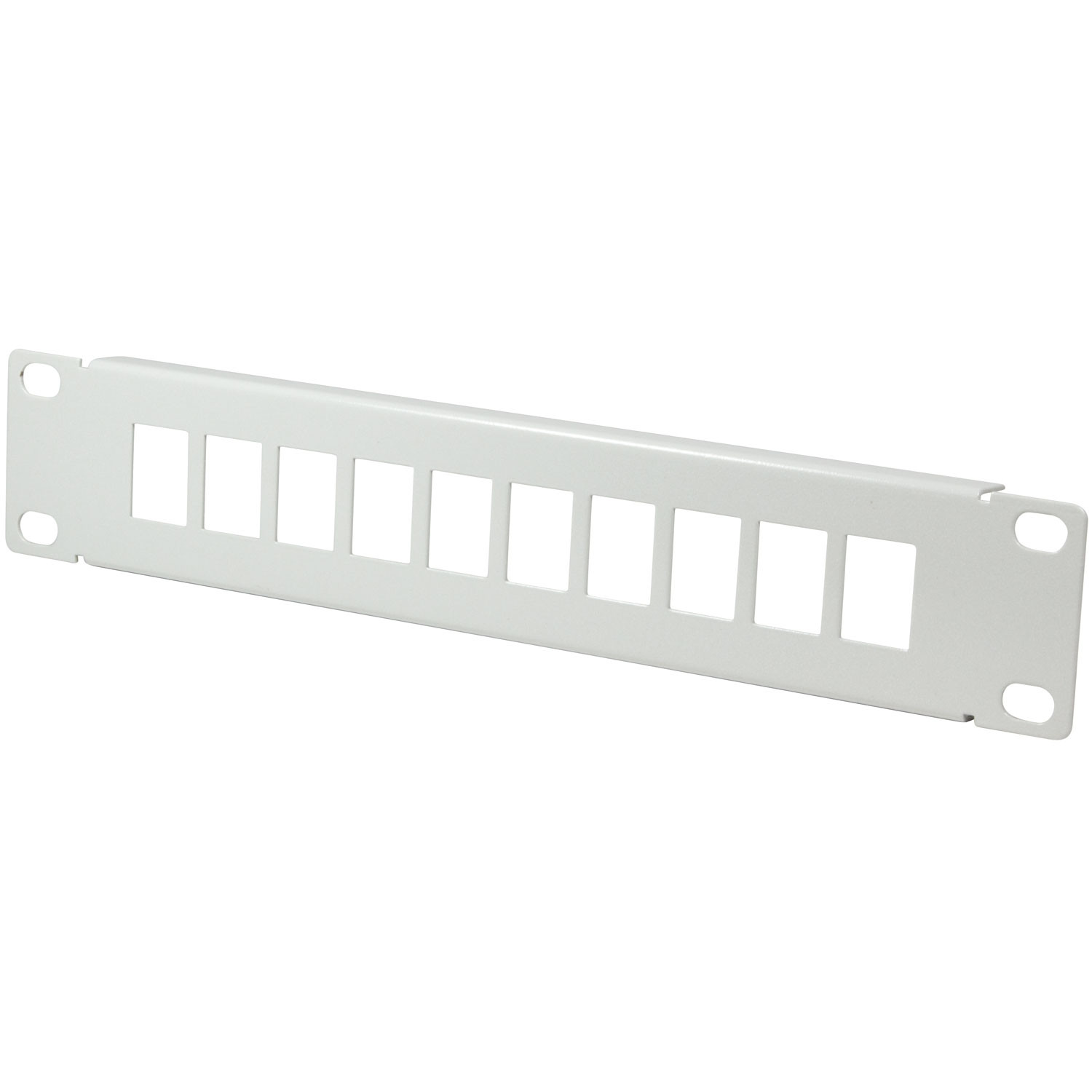 Patch panel para 10 tomas Keystone para rack 10" U1 Gris