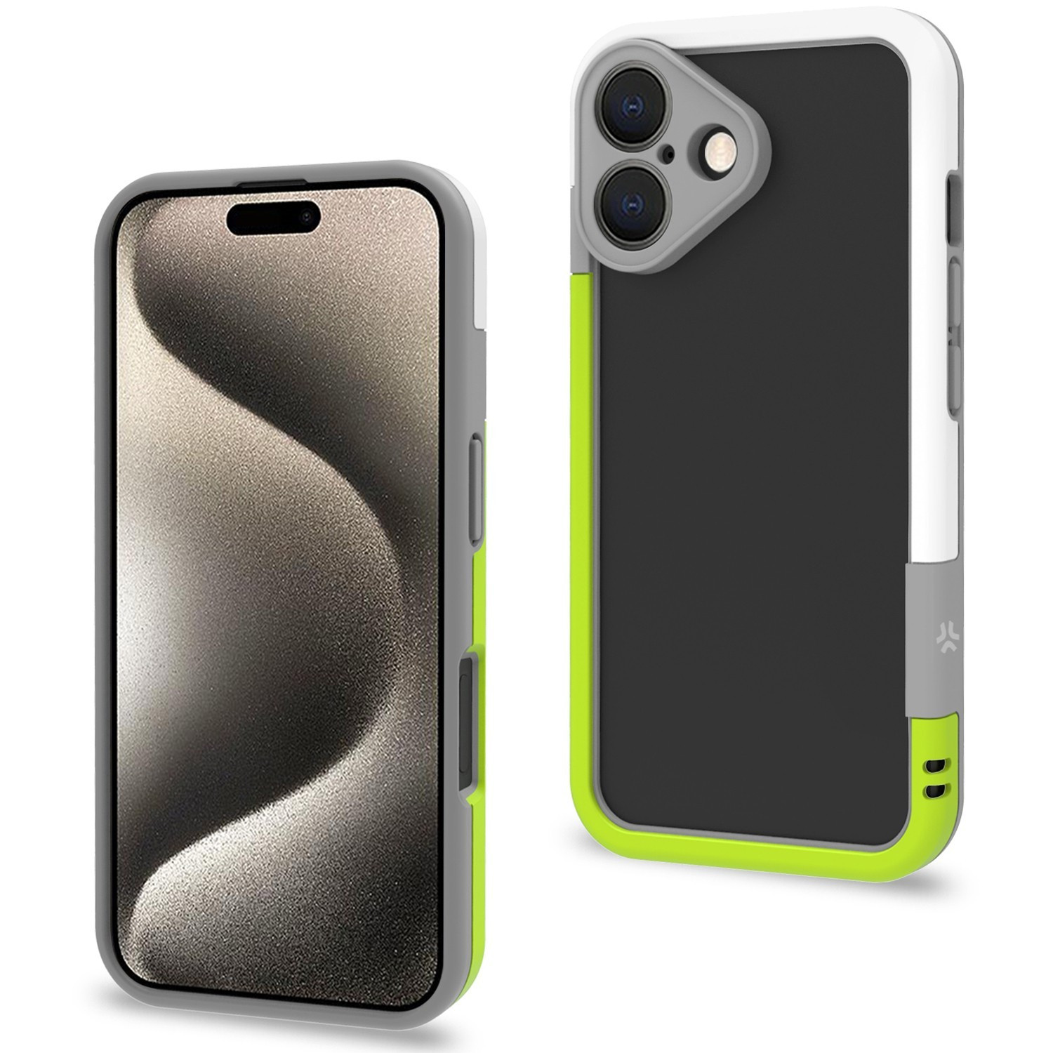 Bumper iPhone 16 Blanc/Vert Citron