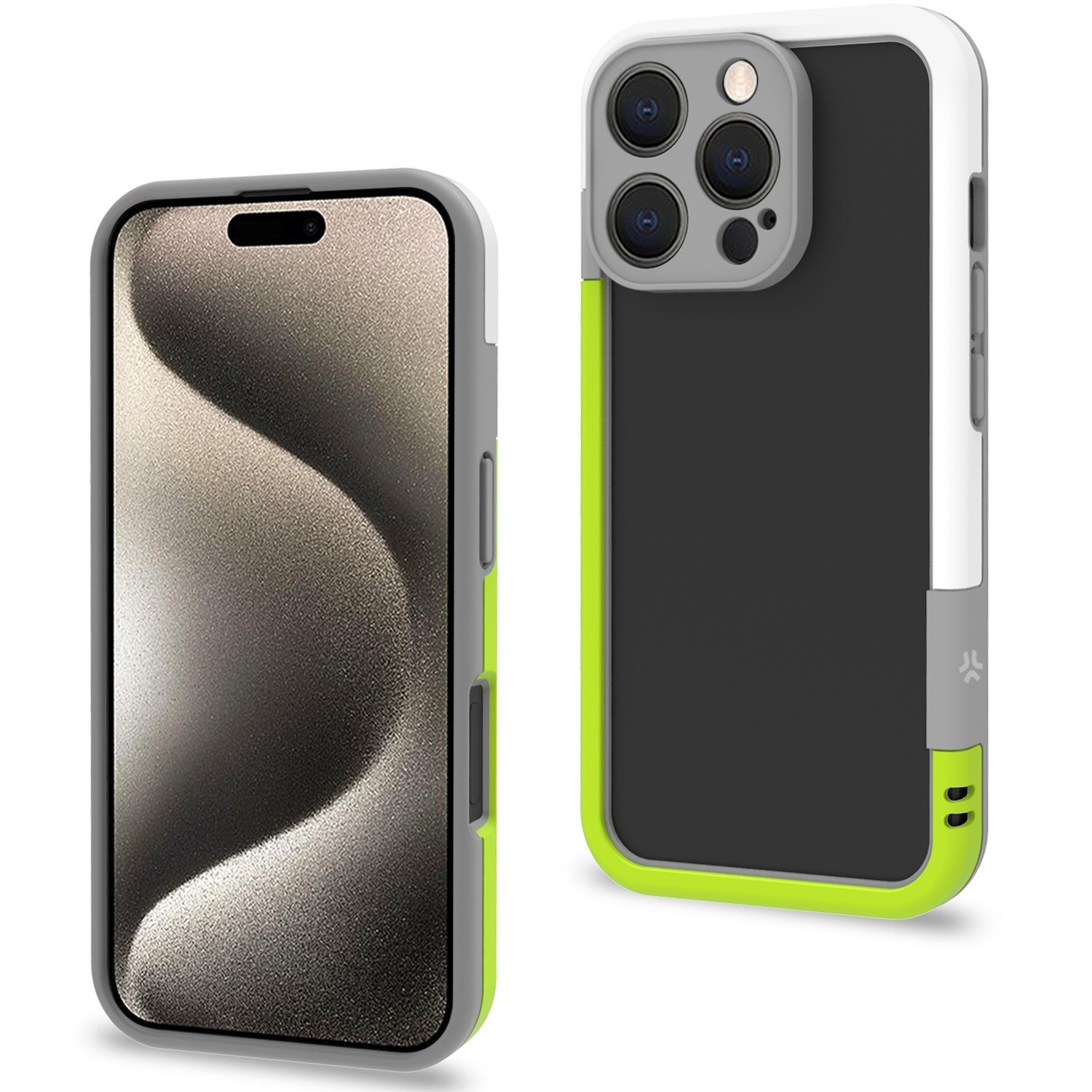 Bumper iPhone 16 Pro Blanc/Vert Citron