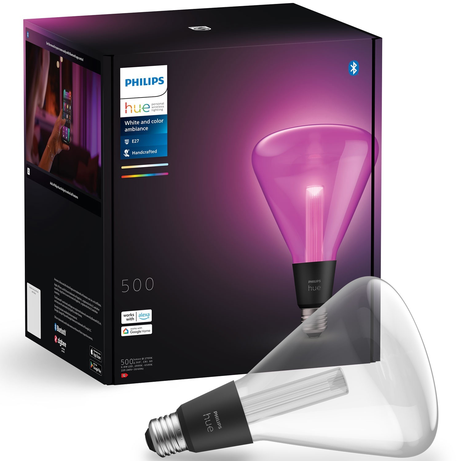 Hue Lightguide Triangle E27 Ambiente Branco e Colorido